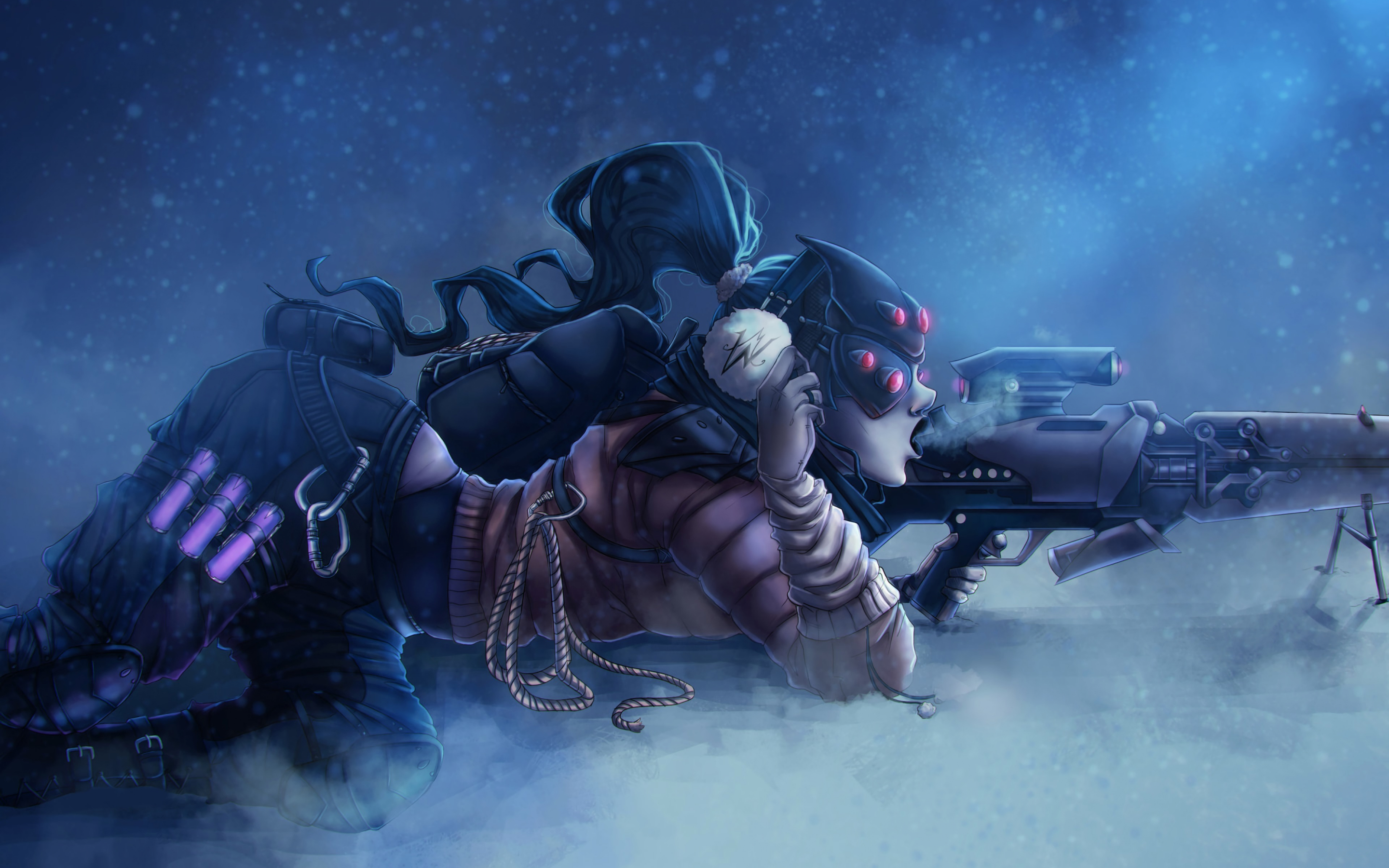 Widowmaker, overwatch, sniper, lying down, art, 2880x1800 wallpaper