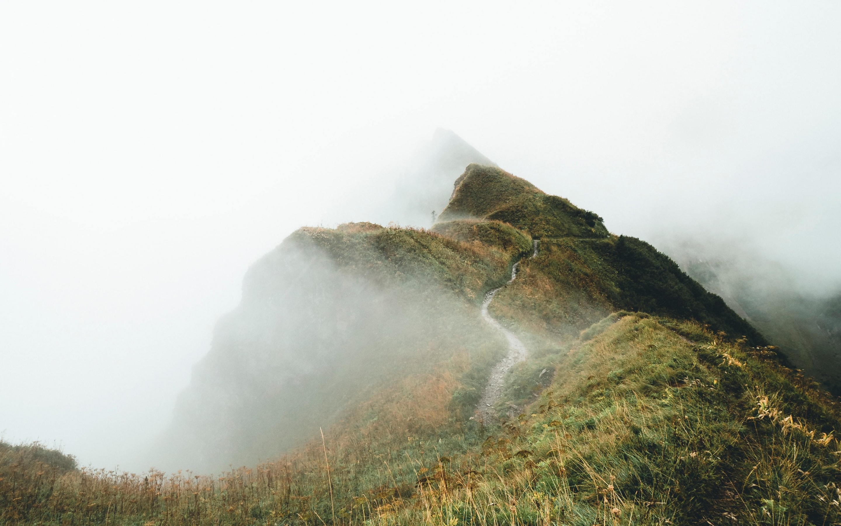 High landscape, altitude, mist, nature, 2880x1800 wallpaper