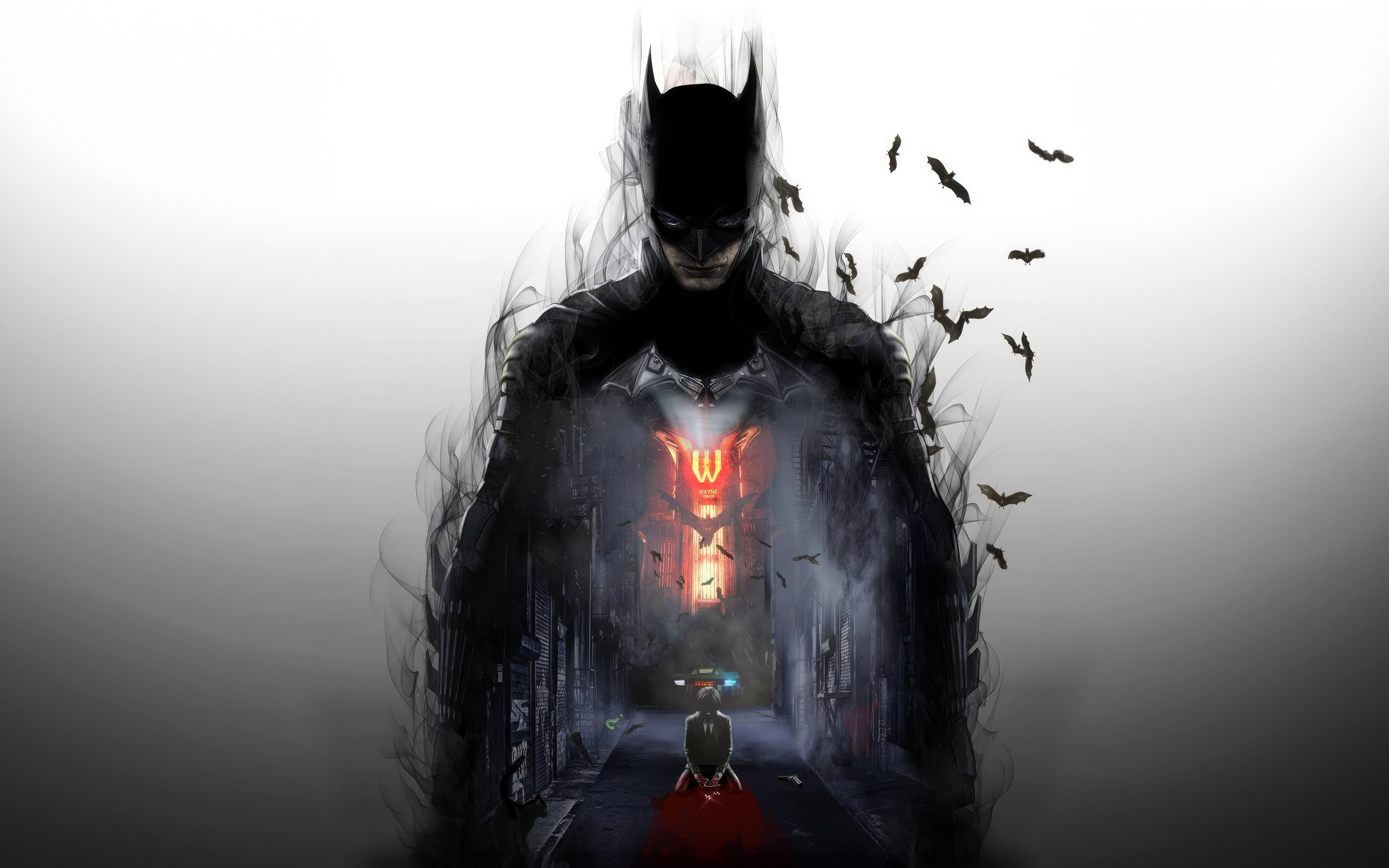 Batman and his childhood memory, art, 2880x1800 wallpaper