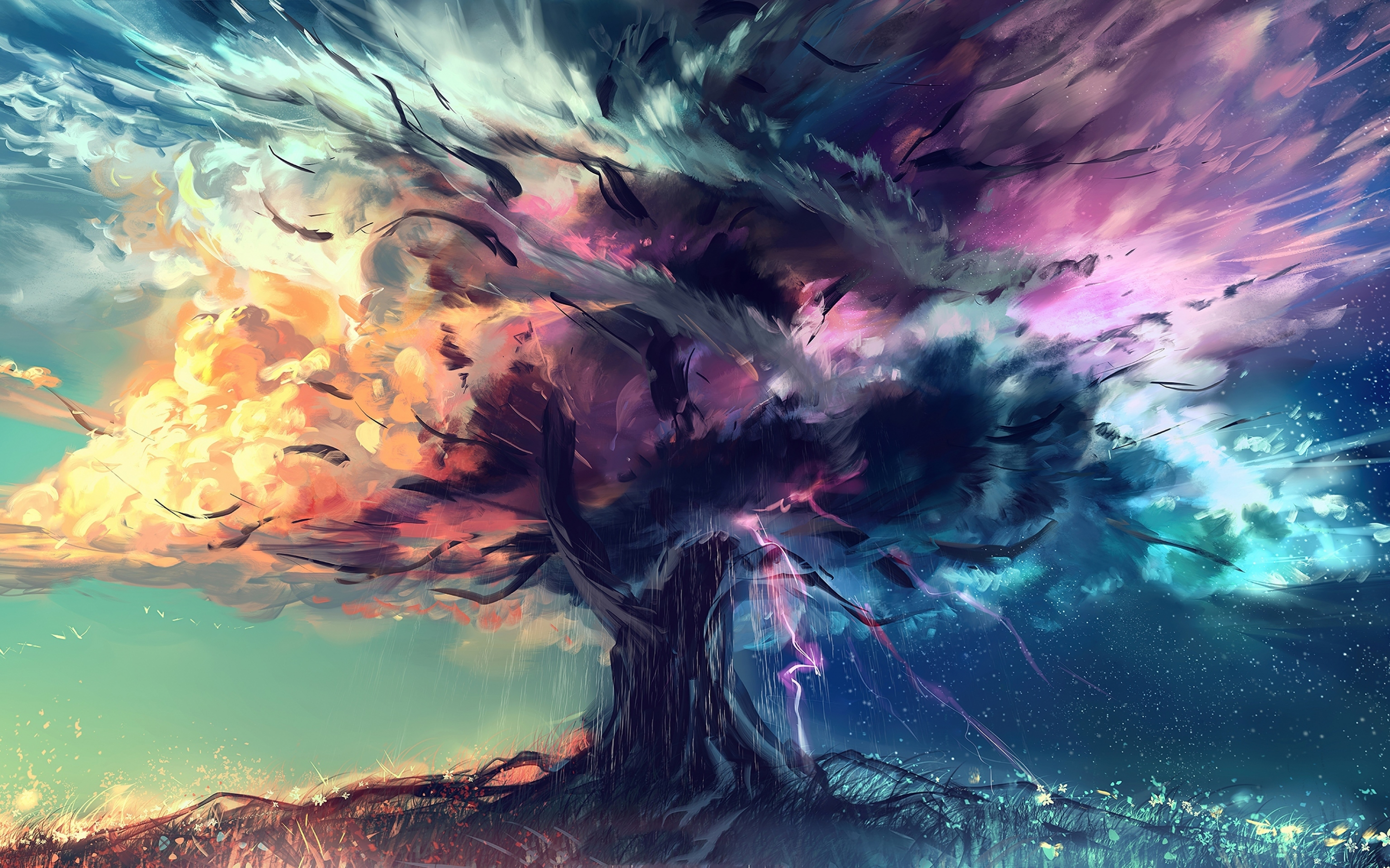 Tree of life, fantasy, artwork, 2880x1800 wallpaper