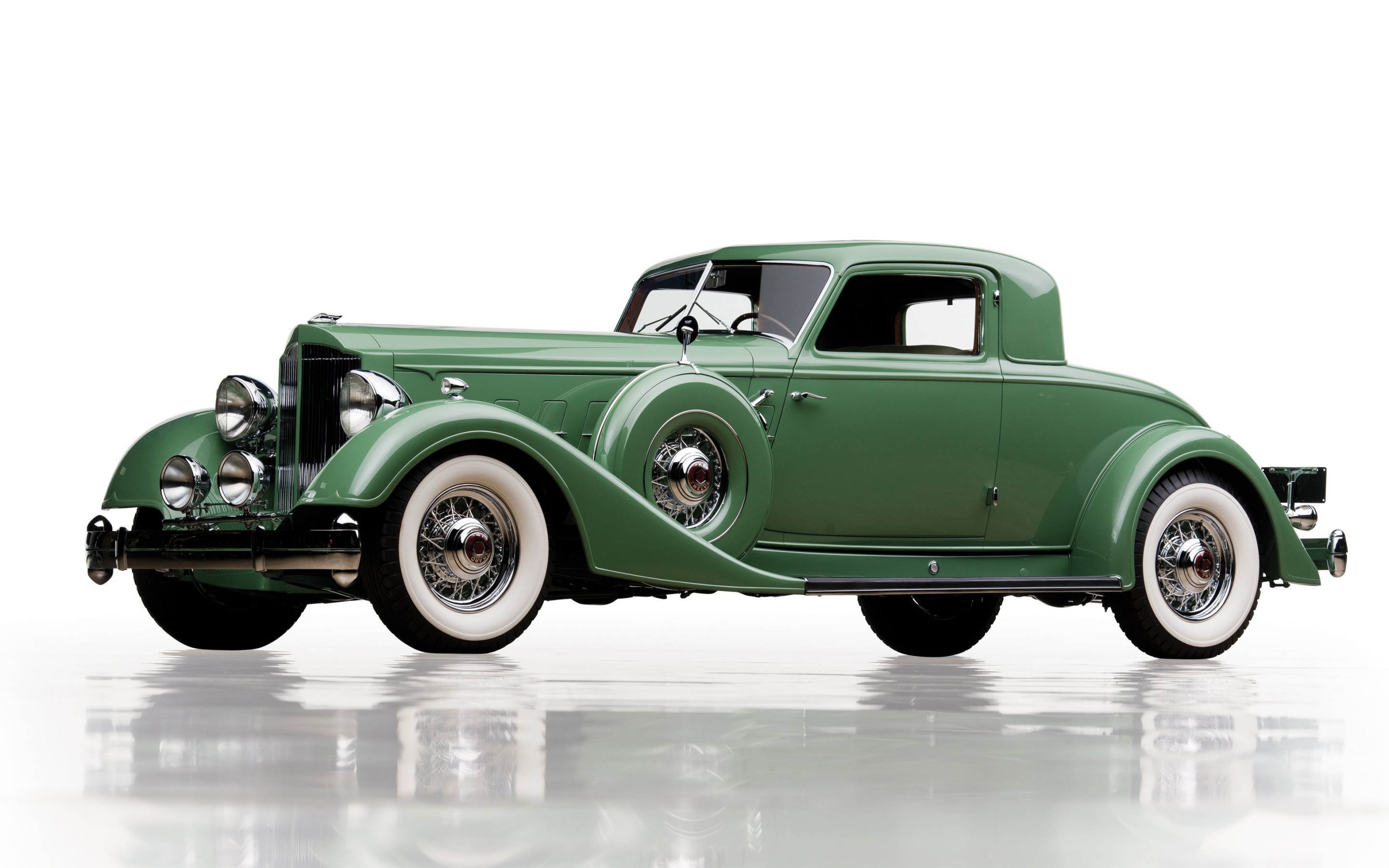 Green, 1932-1939, Packard Twelve, classic car, 2880x1800 wallpaper