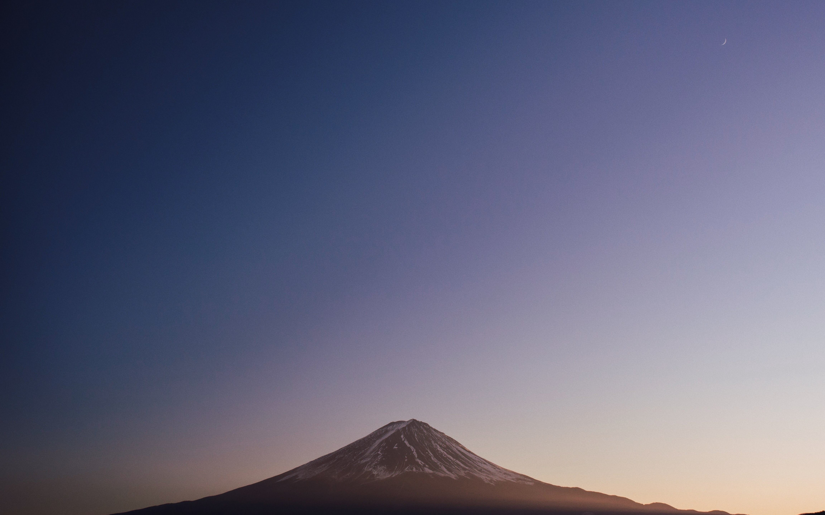 Mount fuji, nature, blue sky, minimal, 2880x1800 wallpaper