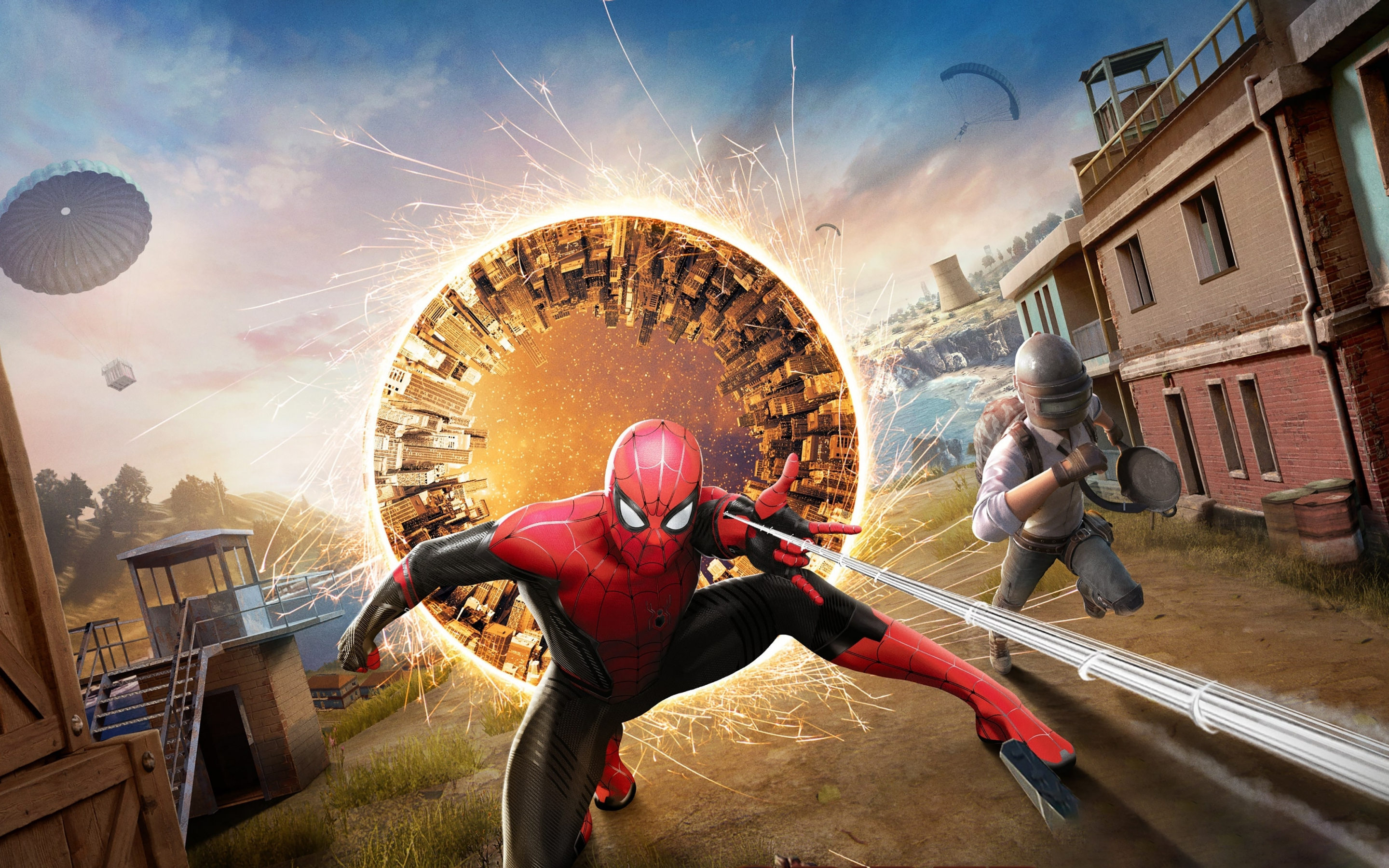PUBG X Spider-Man: No Way Home, movie, game, art, 2880x1800 wallpaper