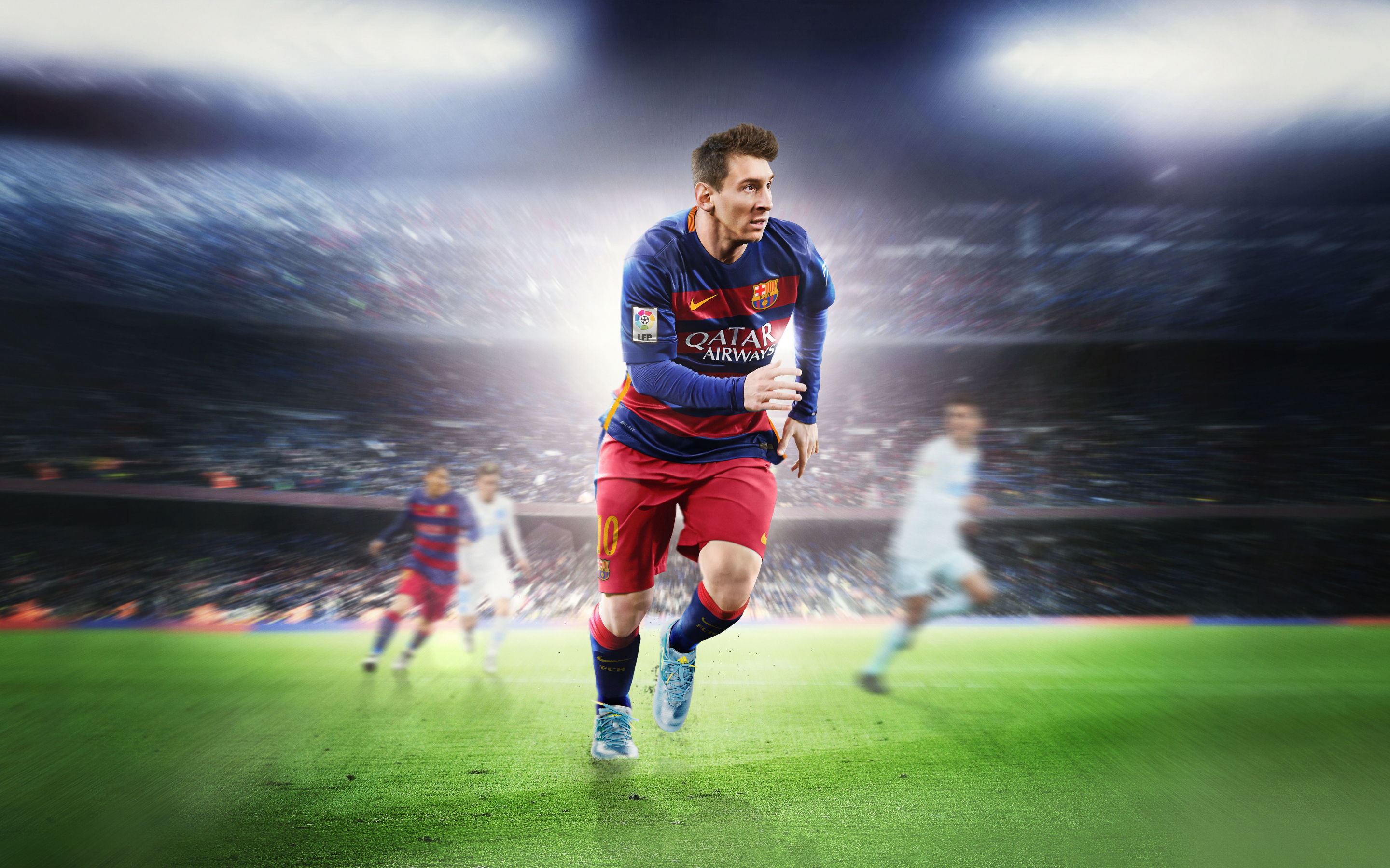 Lionel Messi, Footballer, FIFA 16, EA sports, video game, 2880x1800 wallpaper
