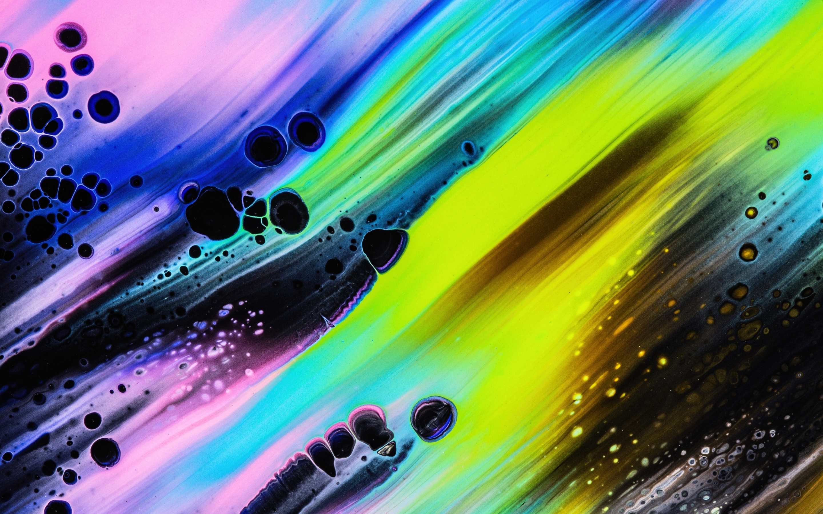 Colorful, black spots, abstract artwork, 2880x1800 wallpaper