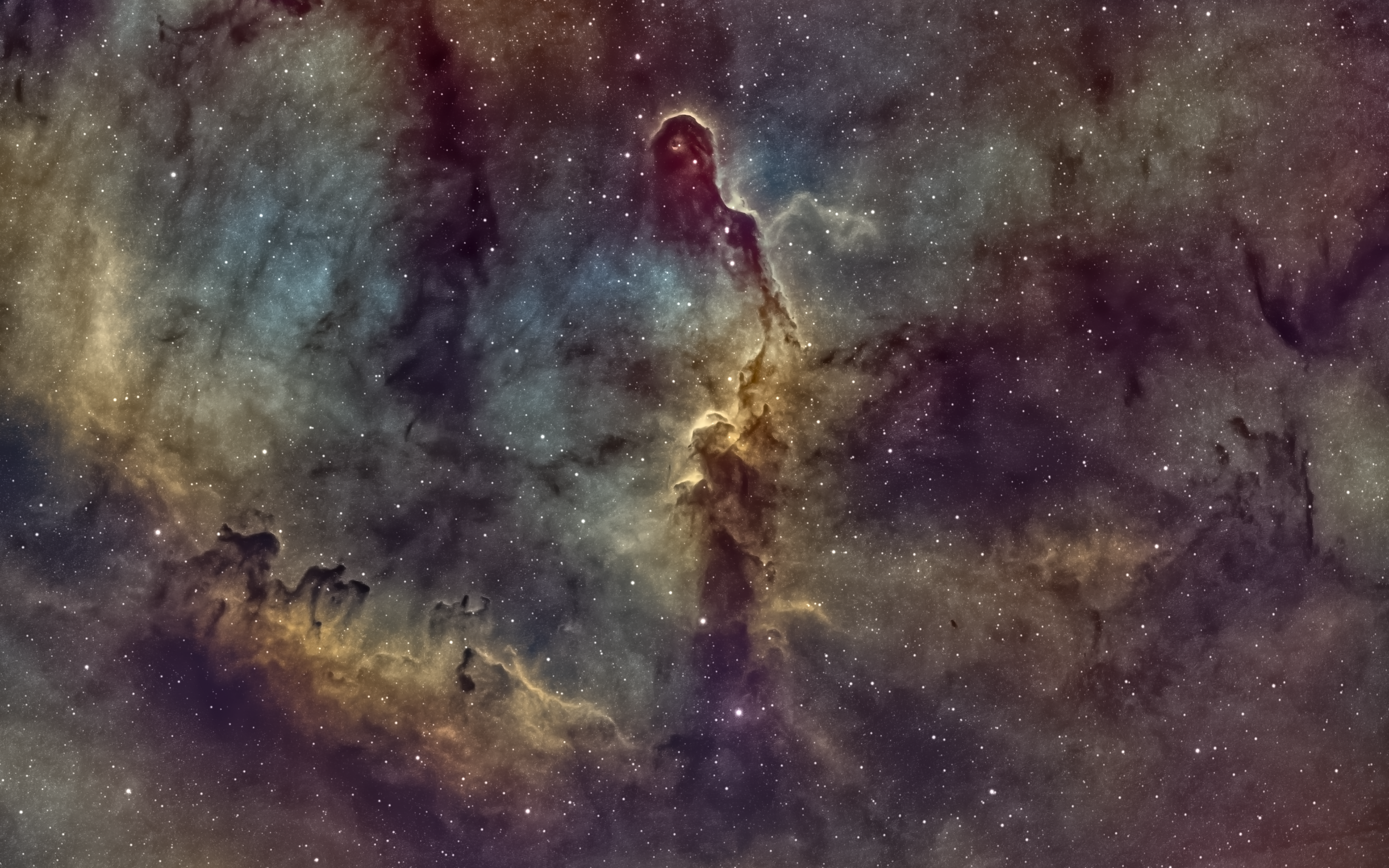 Clouds pillars, space, stars, galaxy, 2880x1800 wallpaper