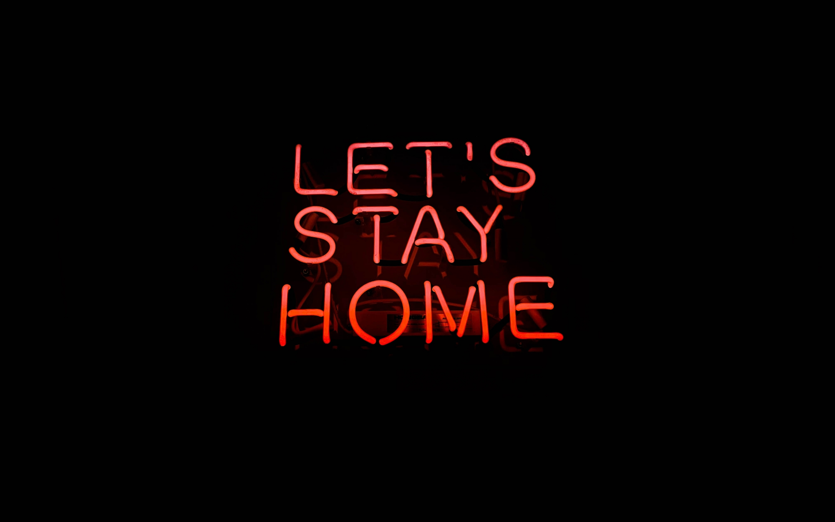 Stay Home, inscription, dark, 2880x1800 wallpaper