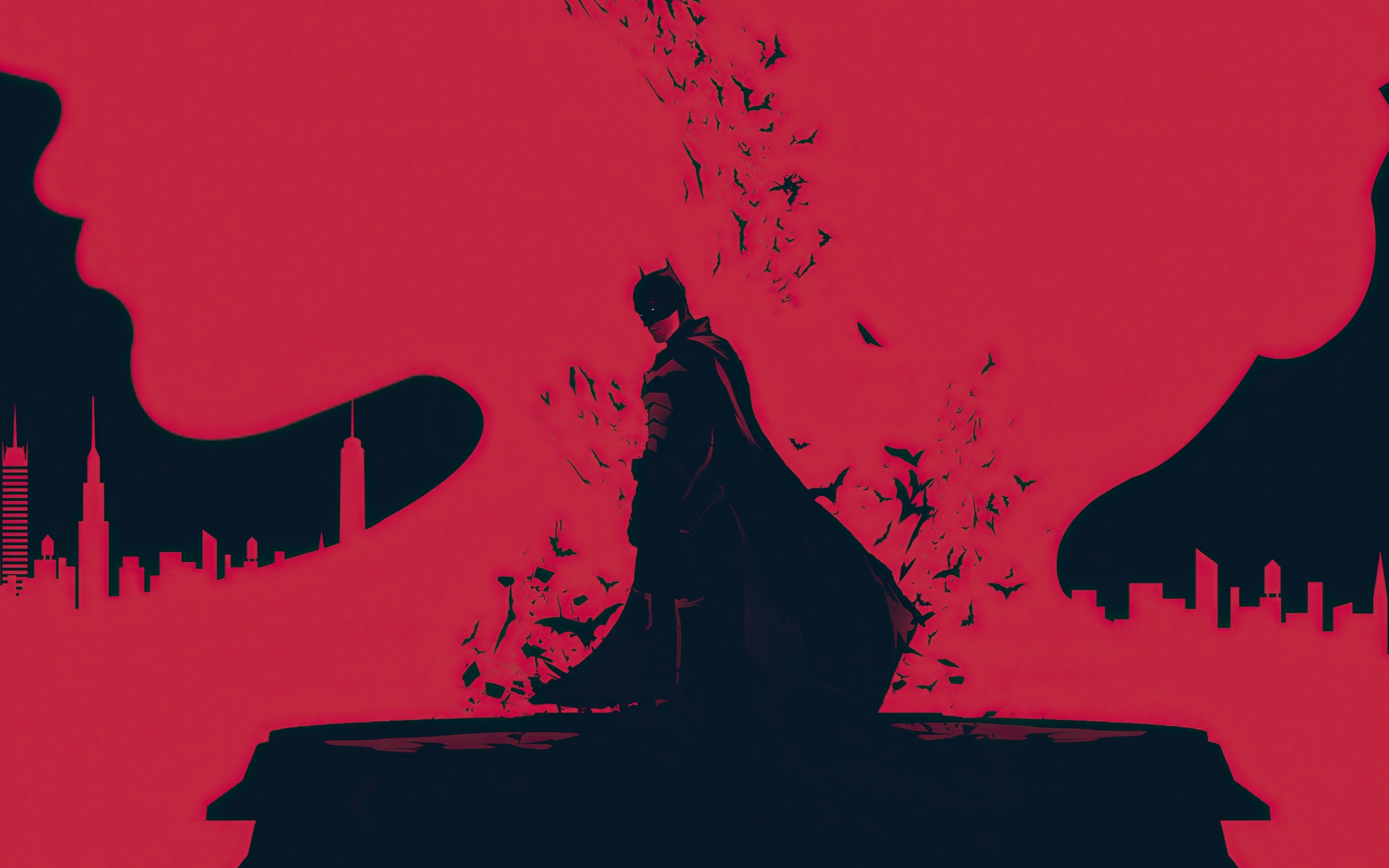 The Batman, fan made poster, minimal, 2022, 2880x1800 wallpaper
