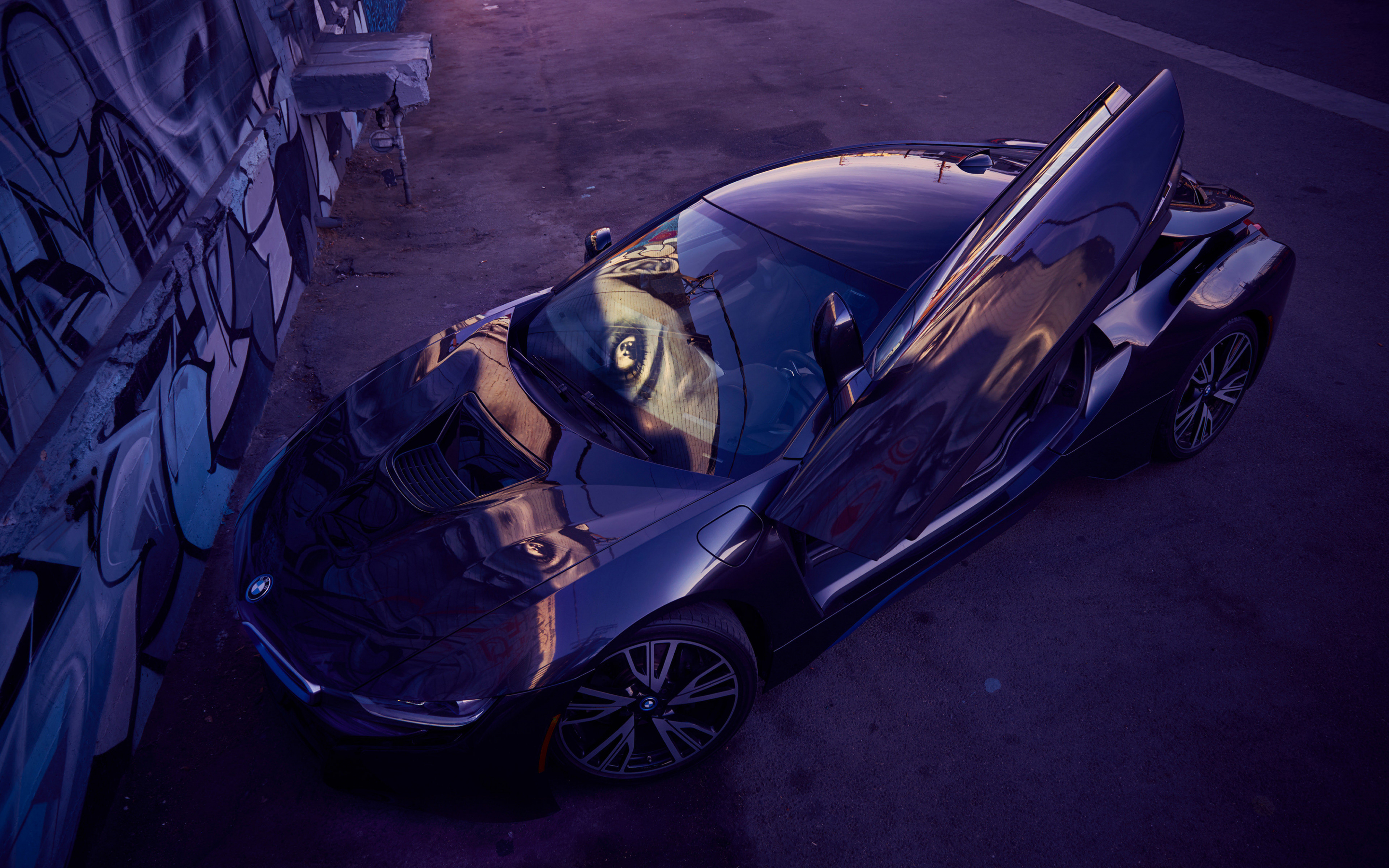 BMW, luxury car, top view, 2880x1800 wallpaper