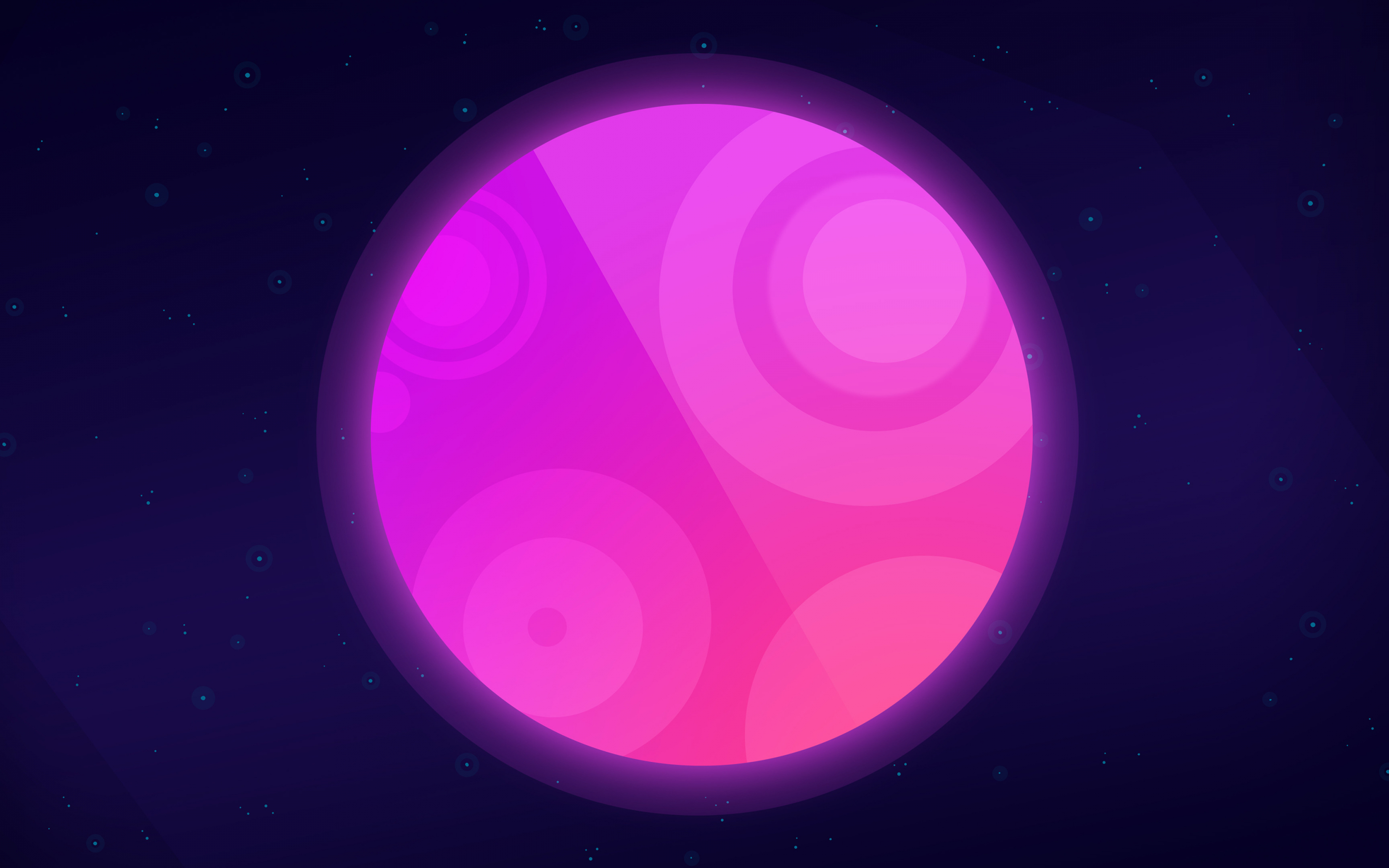 Moon, neon, pink planet, abstract, space, 2880x1800 wallpaper