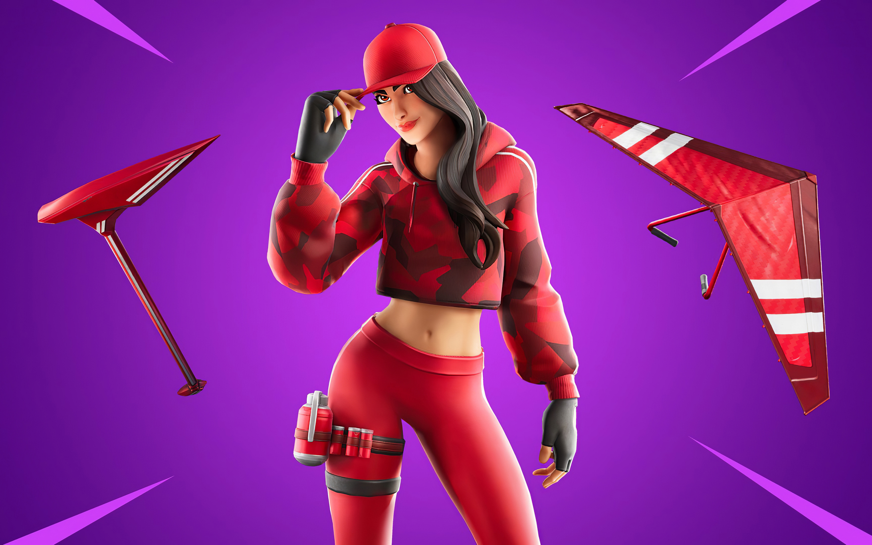 Fortnite chapter 2, Ruby red Outfit, 2019, 2880x1800 wallpaper
