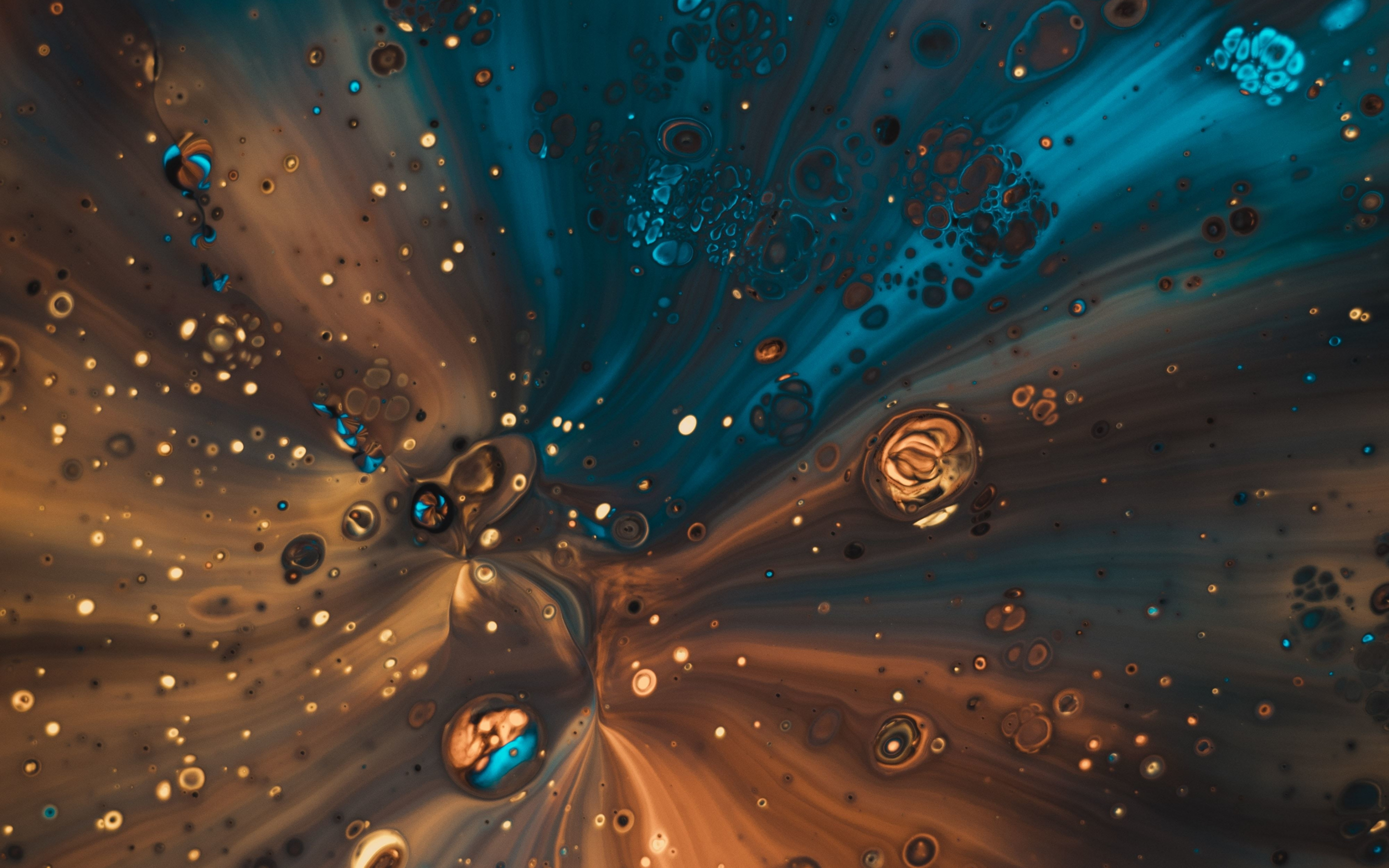 Stains, bubbles, close up, liquid, 2880x1800 wallpaper