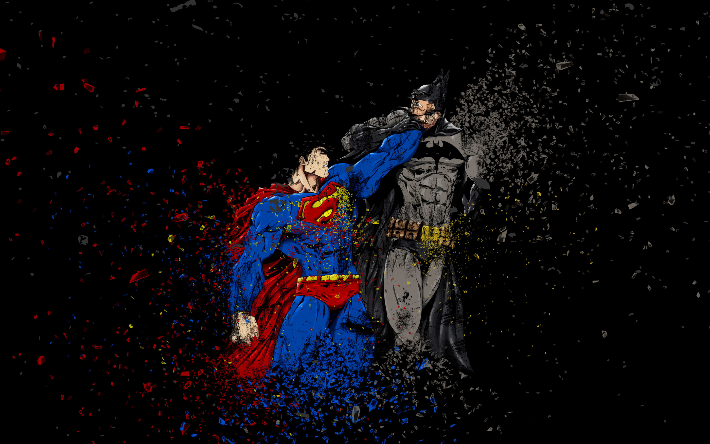 Batman vs superman, ruggon style, art, 2880x1800 wallpaper