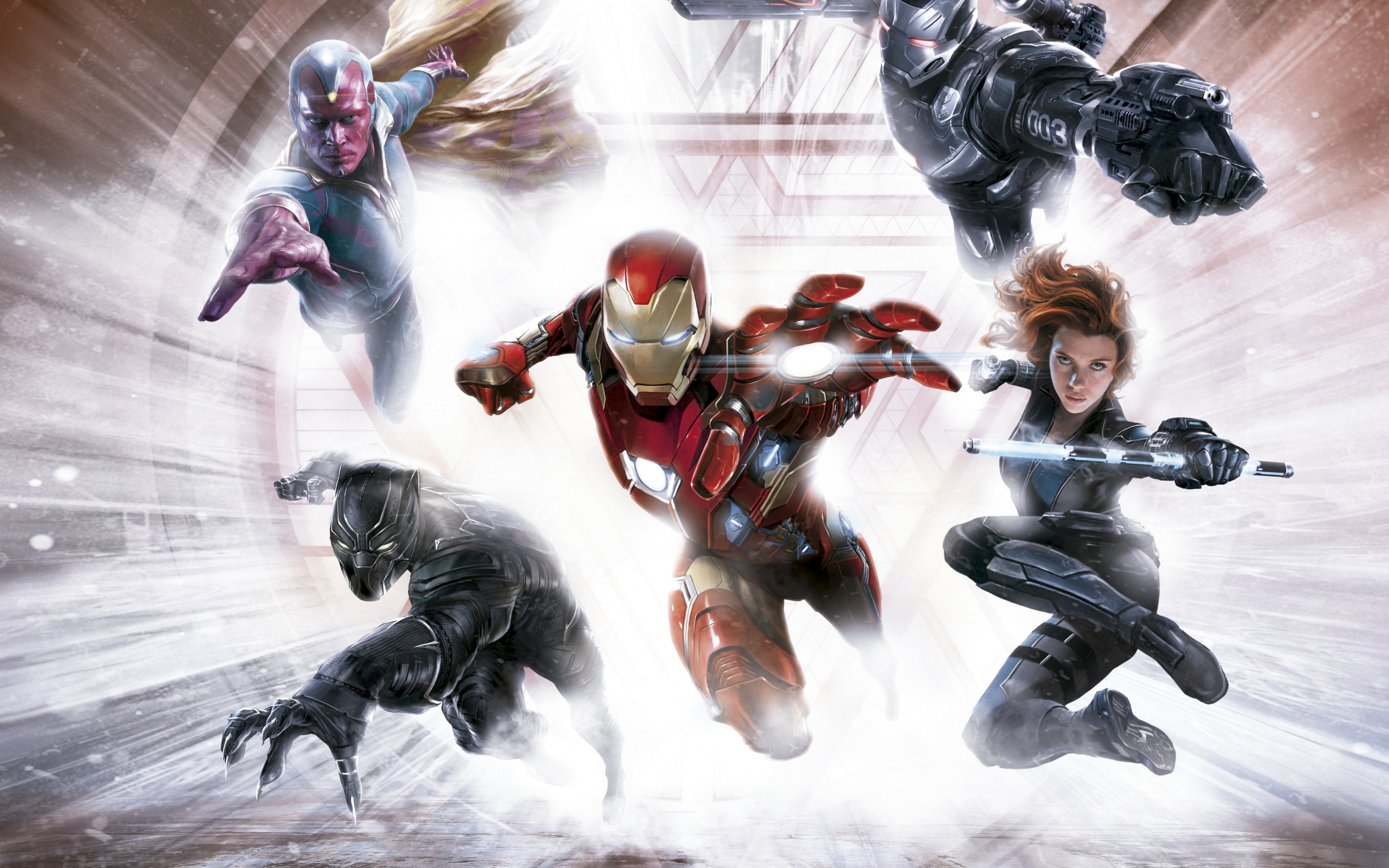 Captain America: Civil War, movie, iron man's team, artwork, 2880x1800 wallpaper