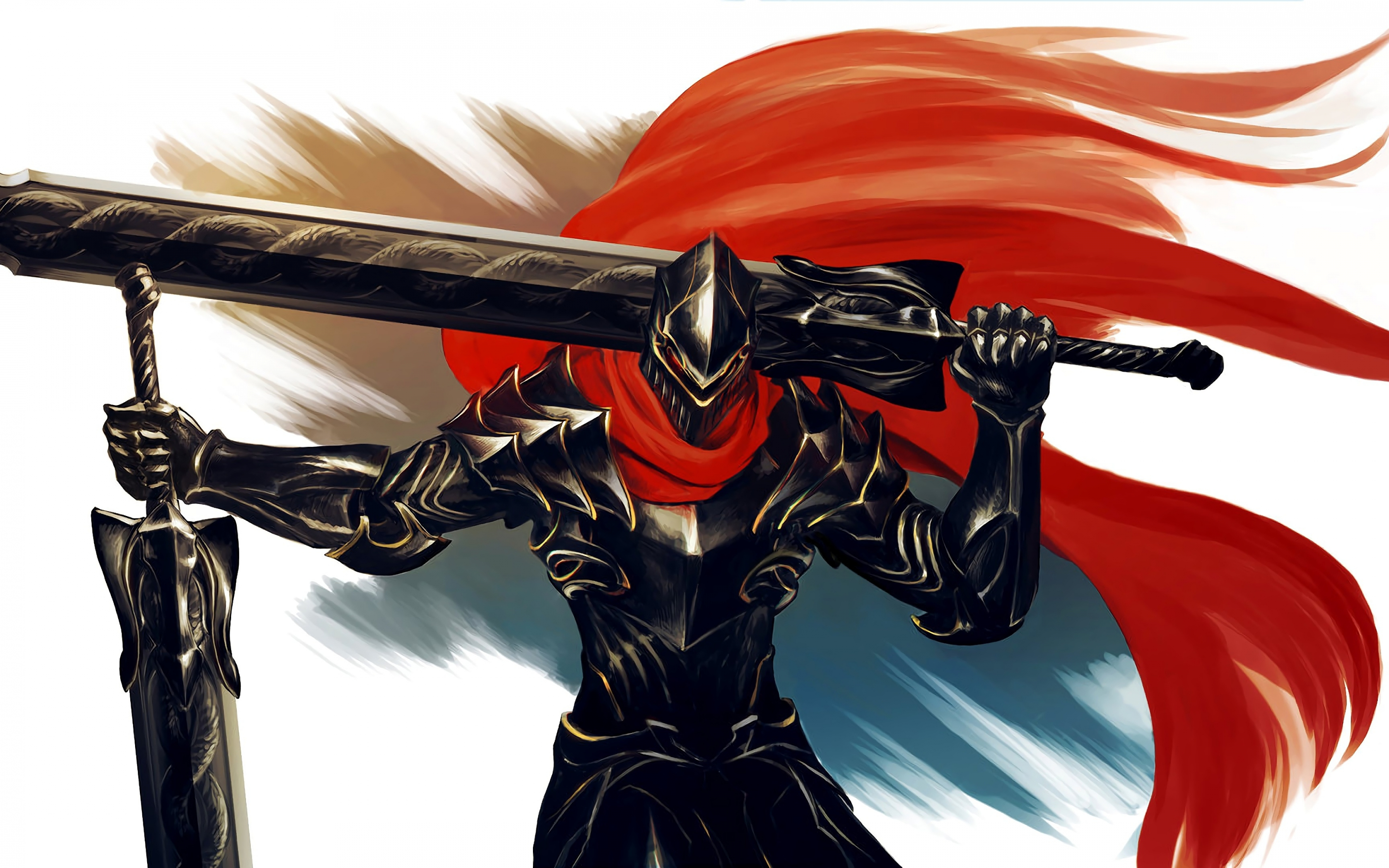 Armour, big sword, warrior, Overlord, anime, art, 2880x1800 wallpaper