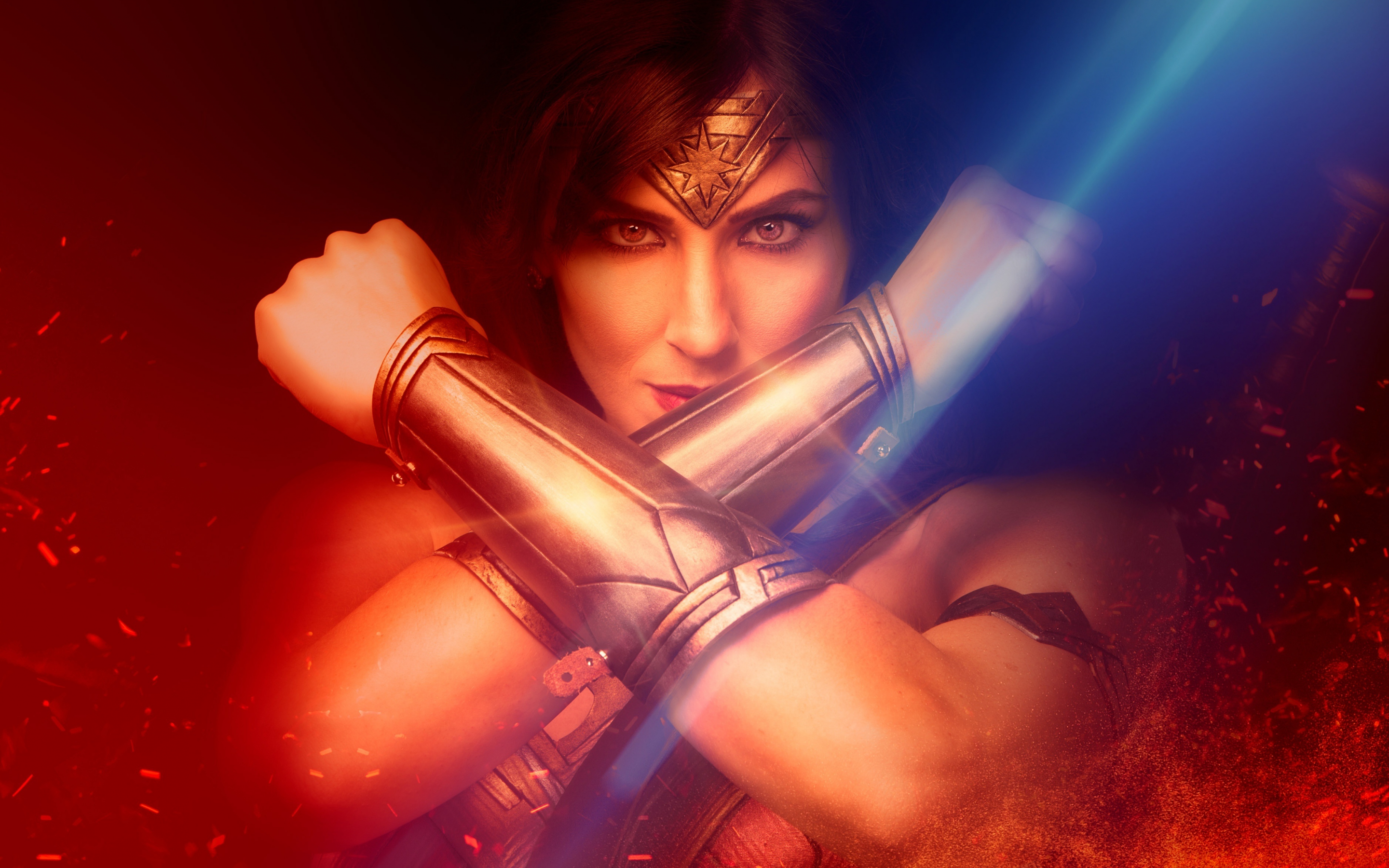 Cosplay, pricness, superhero, Wonder Woman, 2880x1800 wallpaper