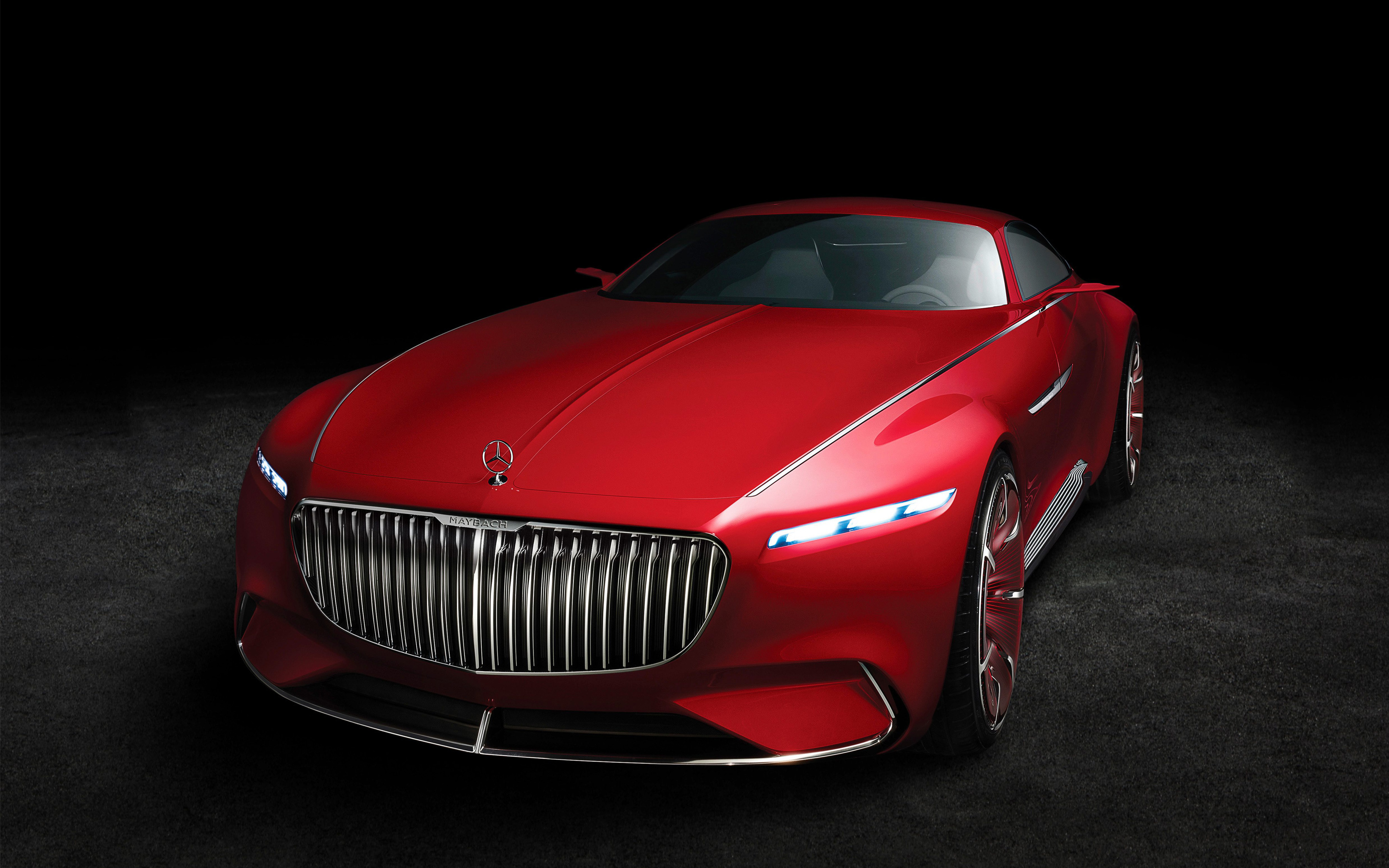 Red, front, Vision Mercedes-maybach, 2880x1800 wallpaper