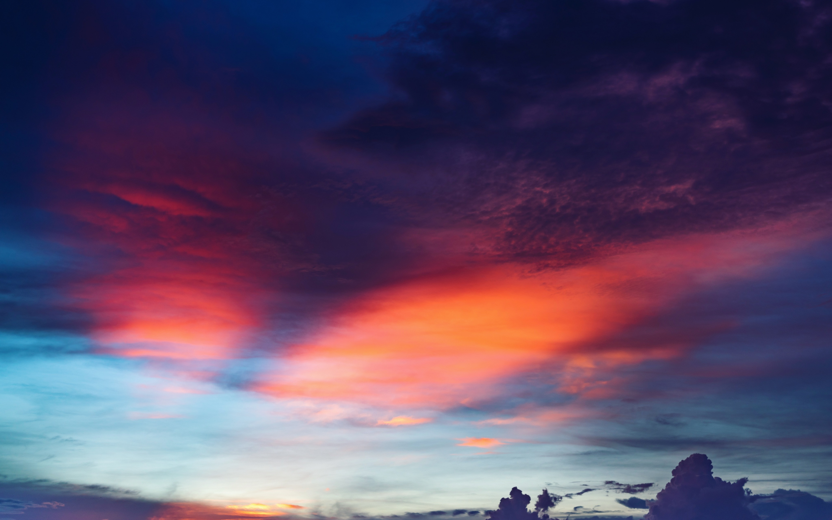 Clouds, sunset, beautiful sky, 2880x1800 wallpaper