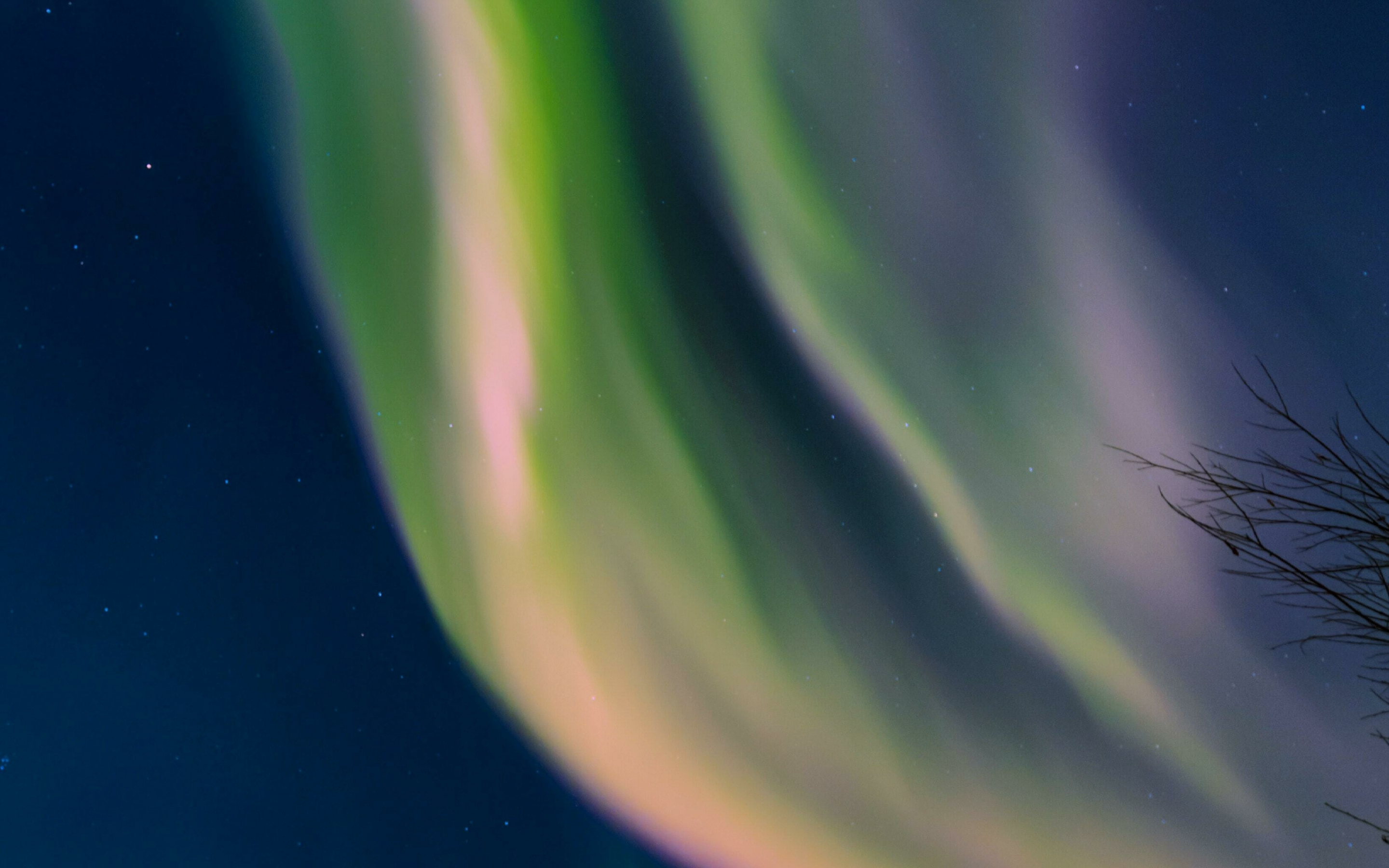 Green Aurora, night, sky, nature, 2880x1800 wallpaper