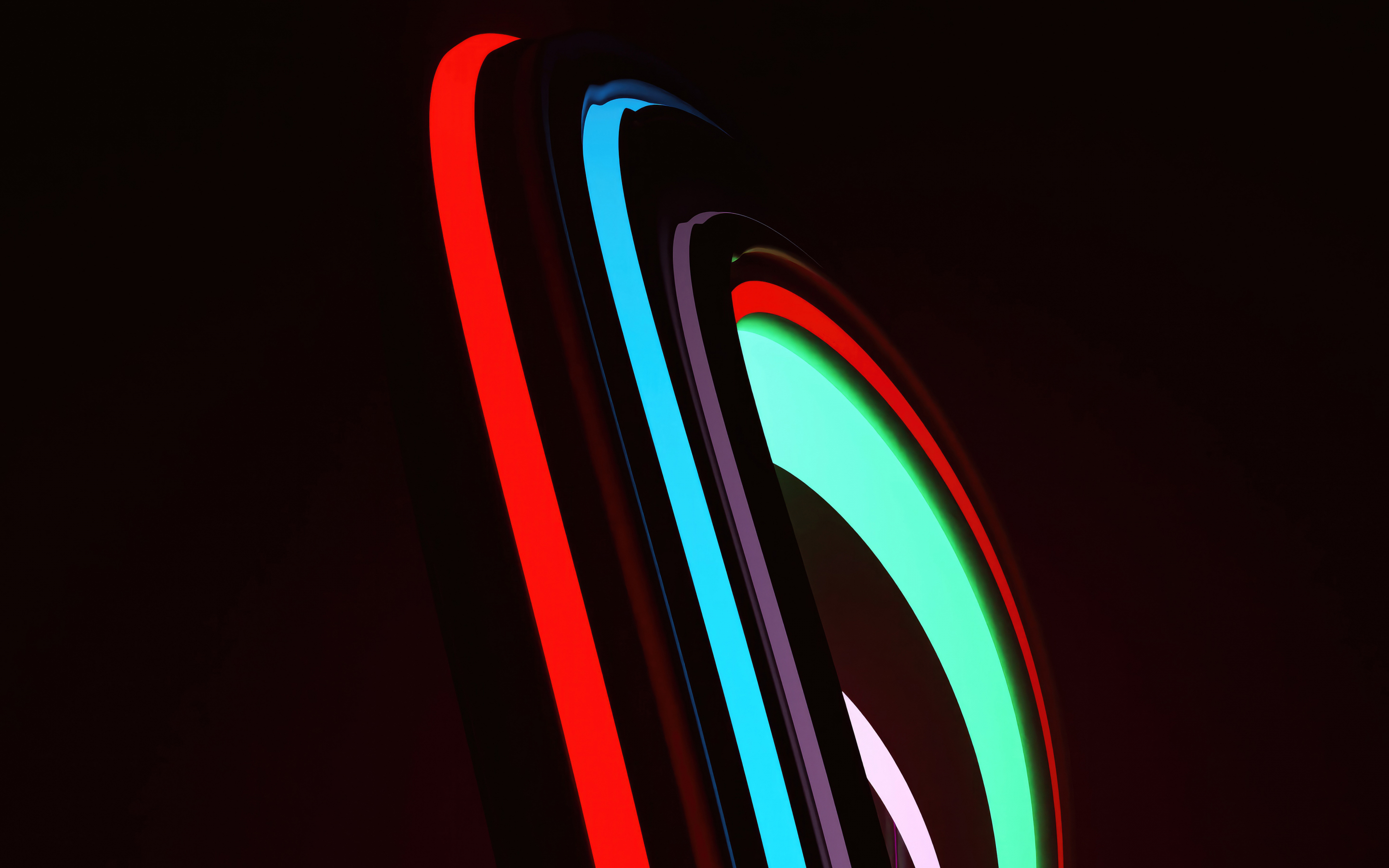 Neon shape, stirpes and lines curvy and colorful, abstract, 2880x1800 wallpaper
