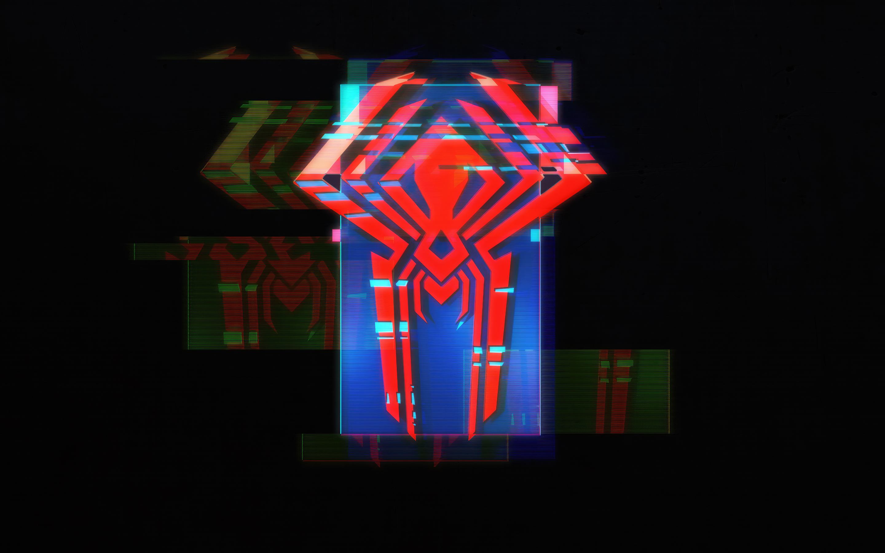 Spider-man 2099's logo, dark art, 2880x1800 wallpaper