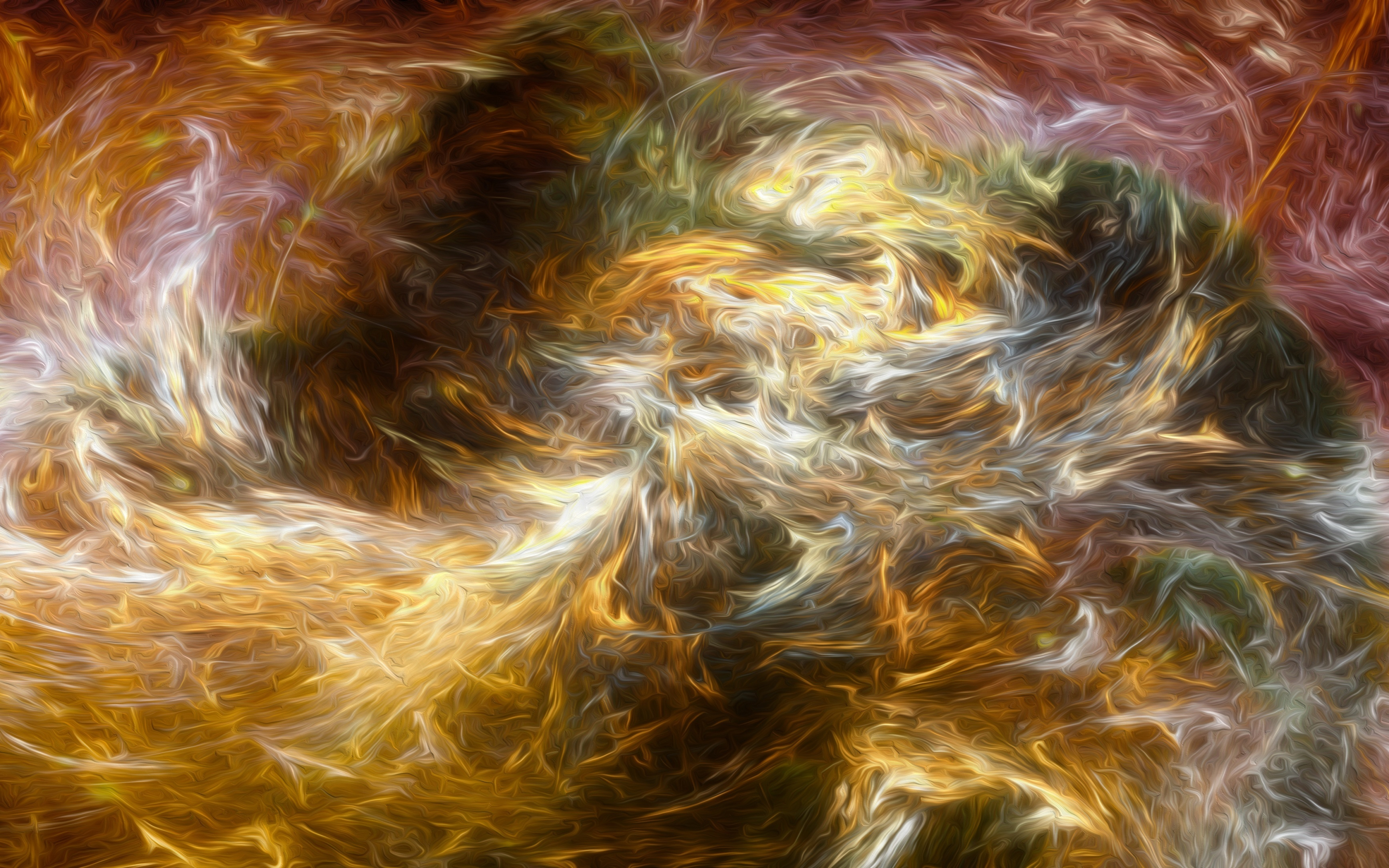 Fractal, explosion, clouds, digital art, 2880x1800 wallpaper