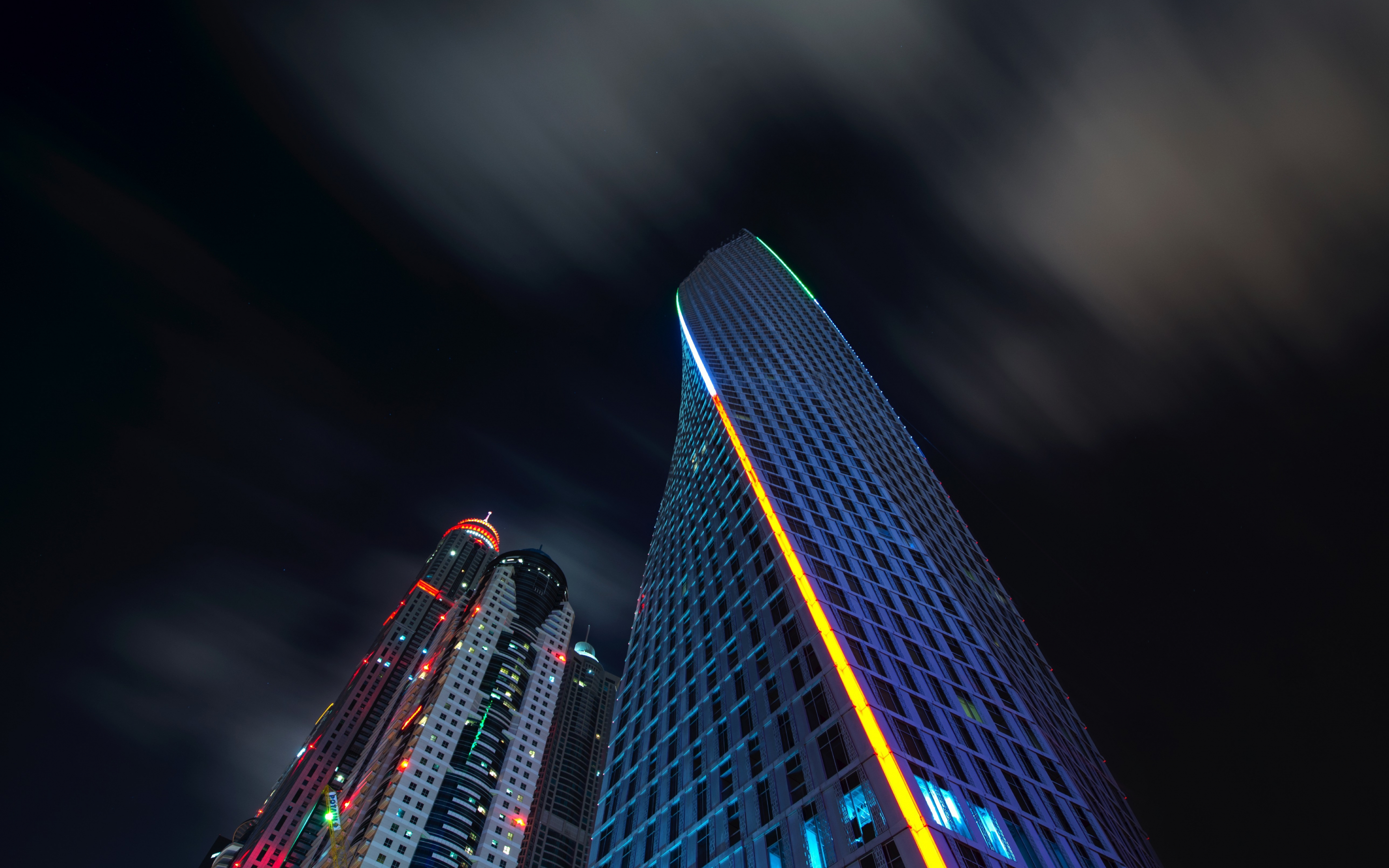Buildings, night, sky, 2880x1800 wallpaper