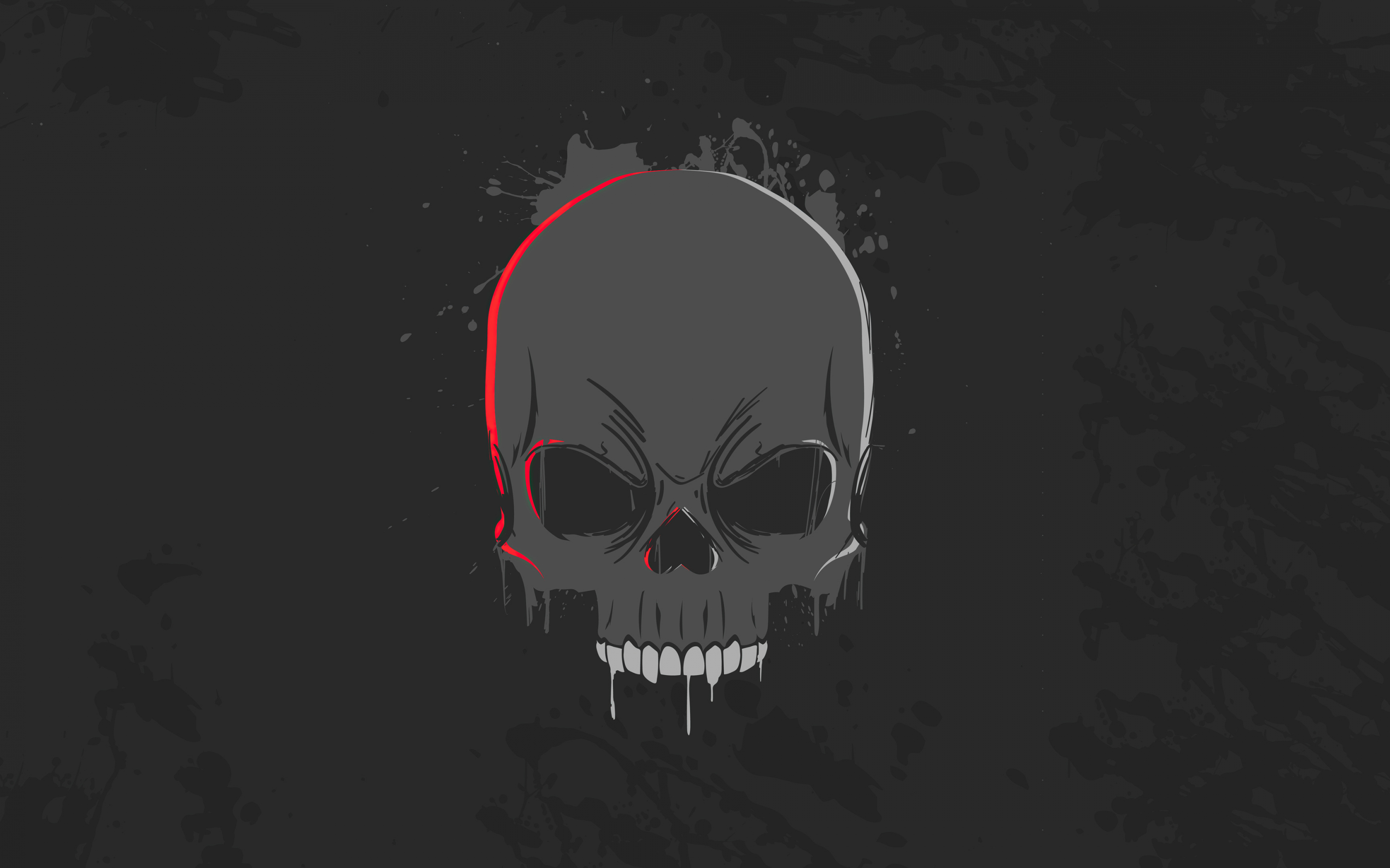 Skull, dark, minimalism art, 2880x1800 wallpaper
