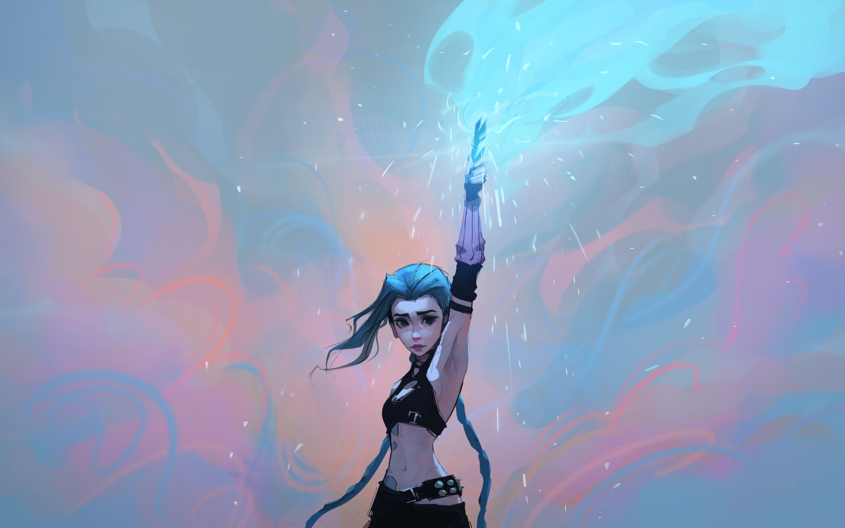 Jinx from LOL game, character, 2880x1800 wallpaper