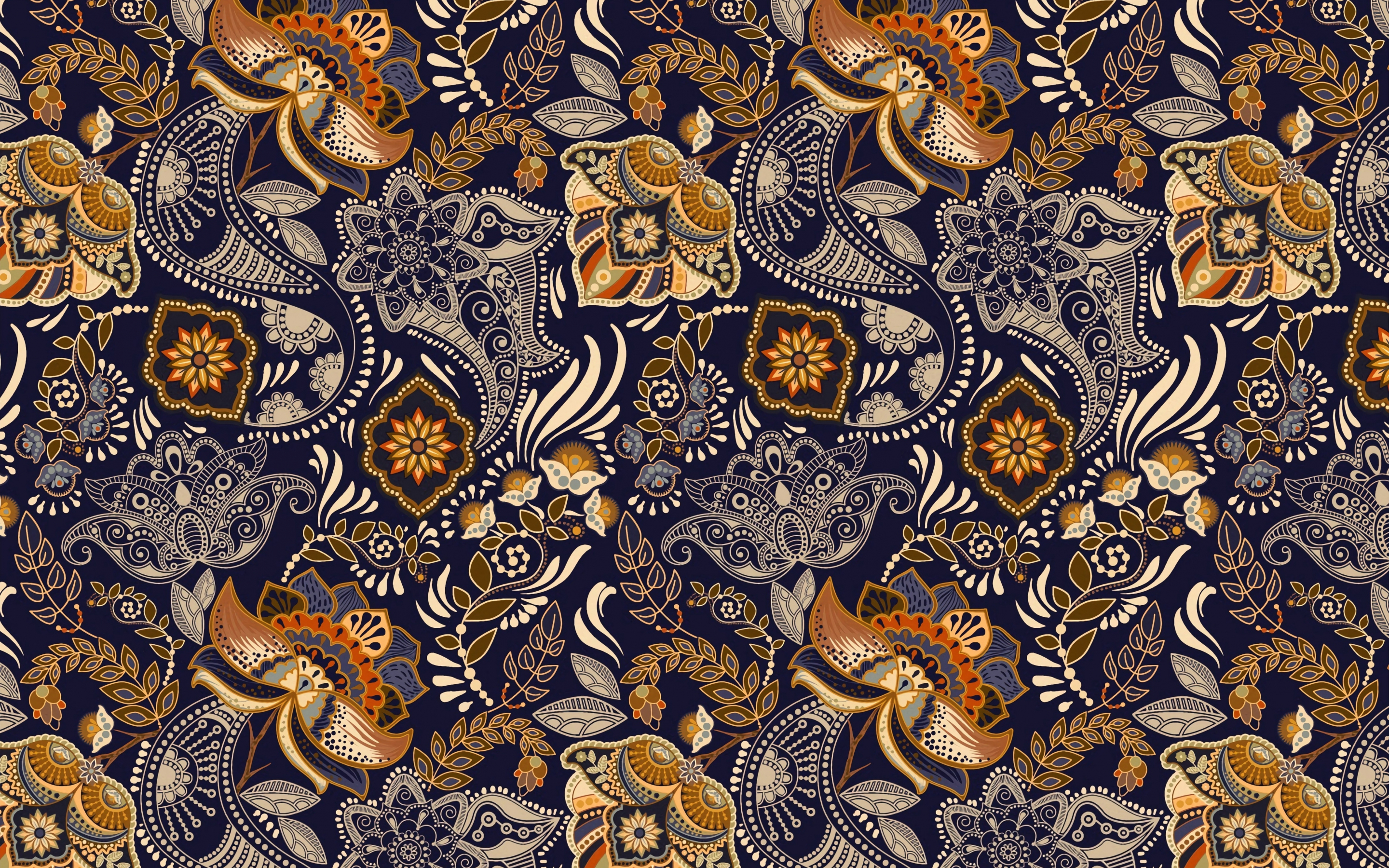 Ornament, pattern, flowers, abstraction, 2880x1800 wallpaper
