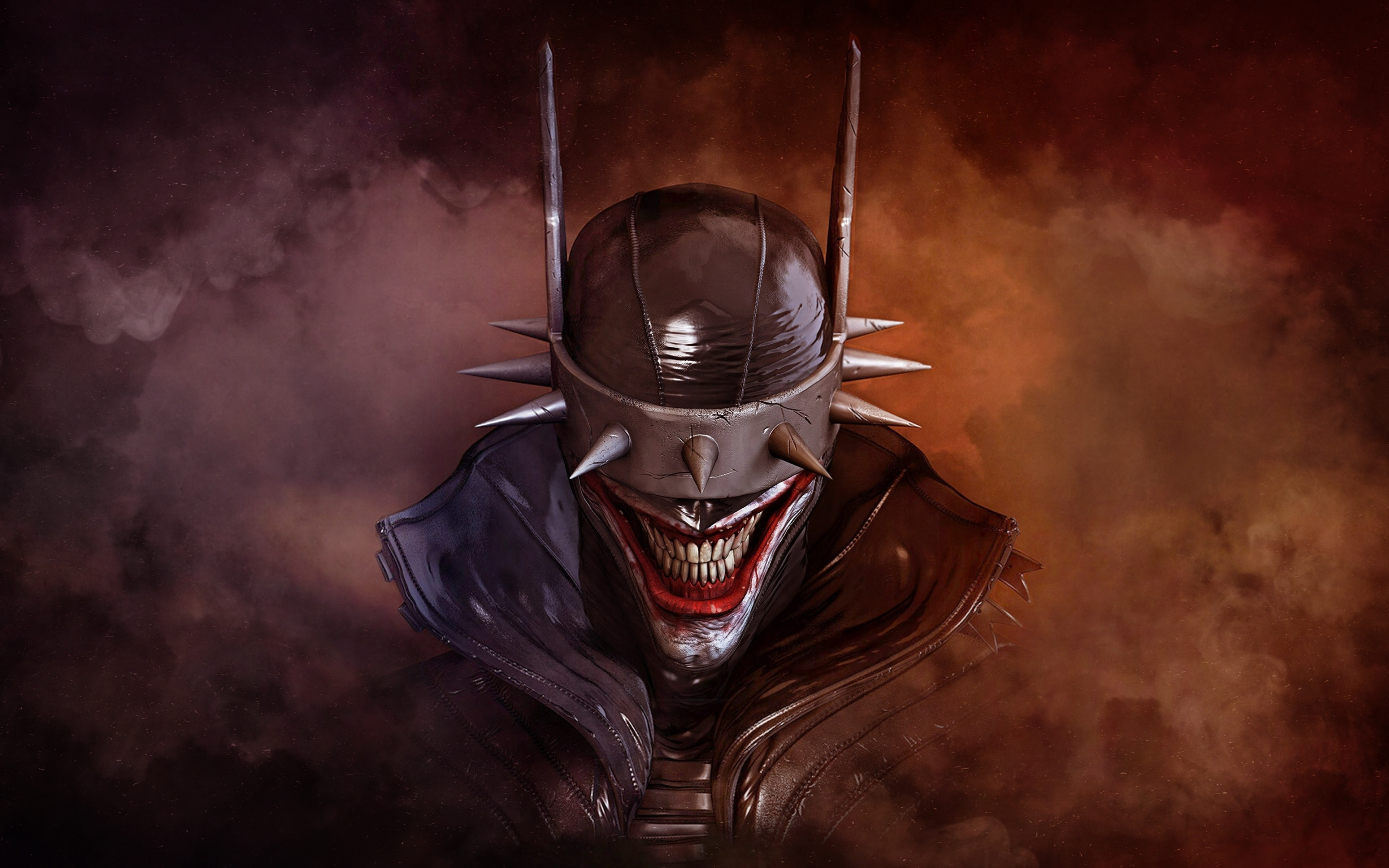 Artwork, Joker, villain, evil smile, 2880x1800 wallpaper