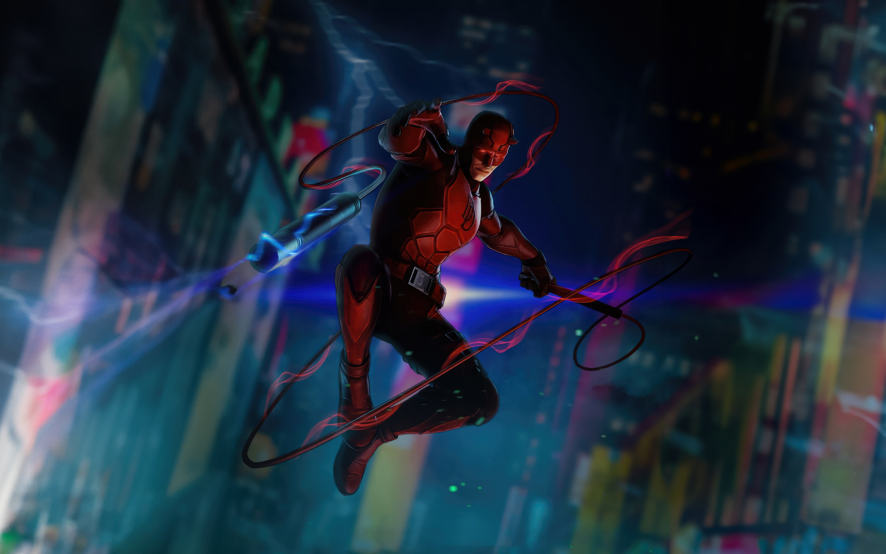 Daredevil, a city guardian, fighting-mode on, superhero, 2880x1800 wallpaper