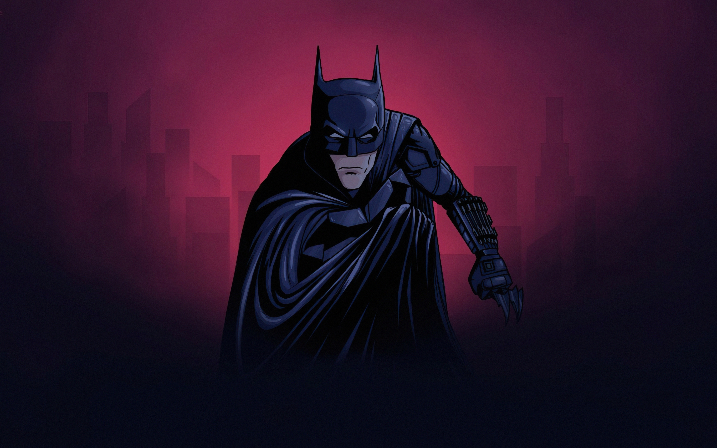Comic art, serious batman, superhero, 2880x1800 wallpaper
