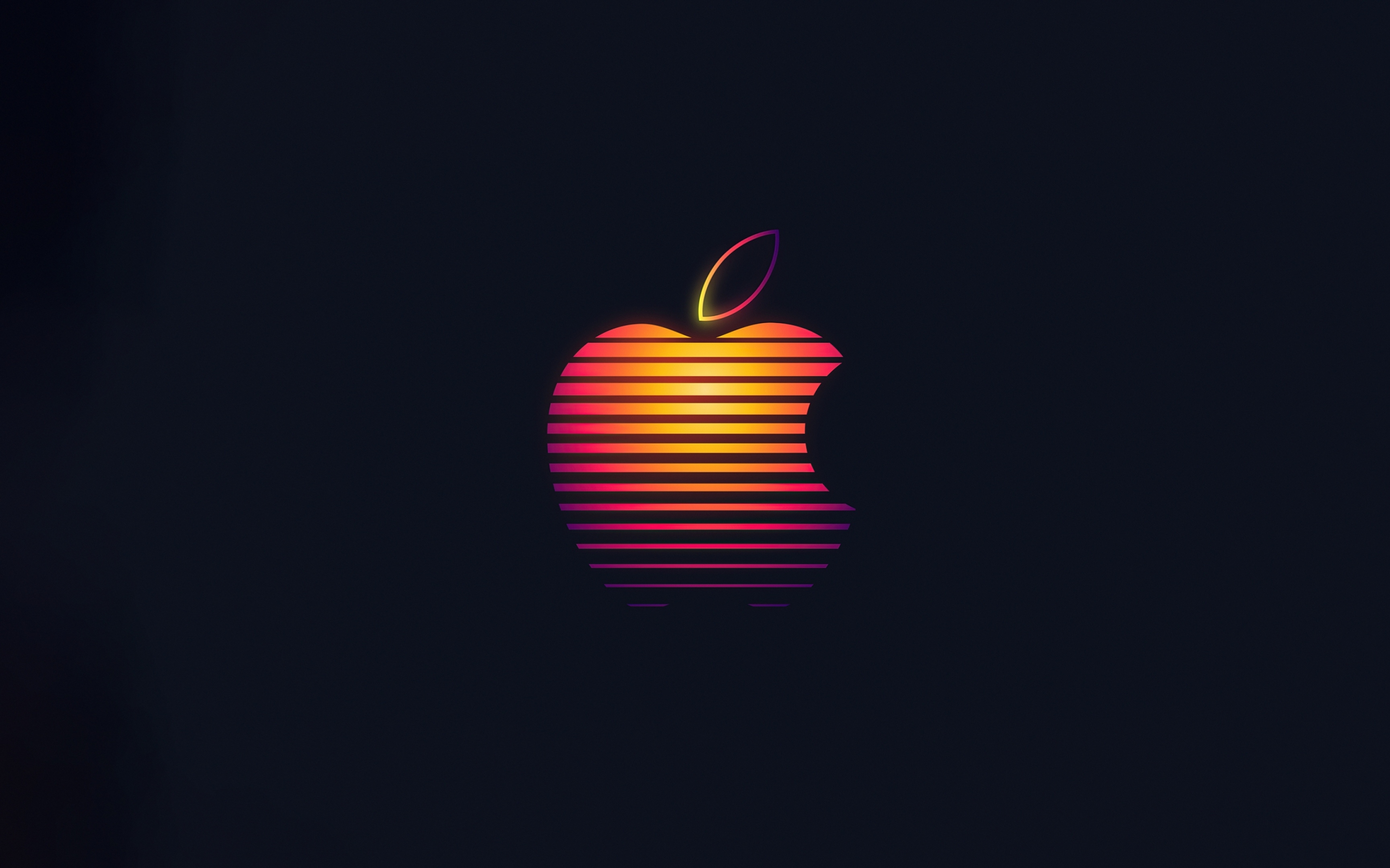 Apple, glowing logo, minimal, 2880x1800 wallpaper