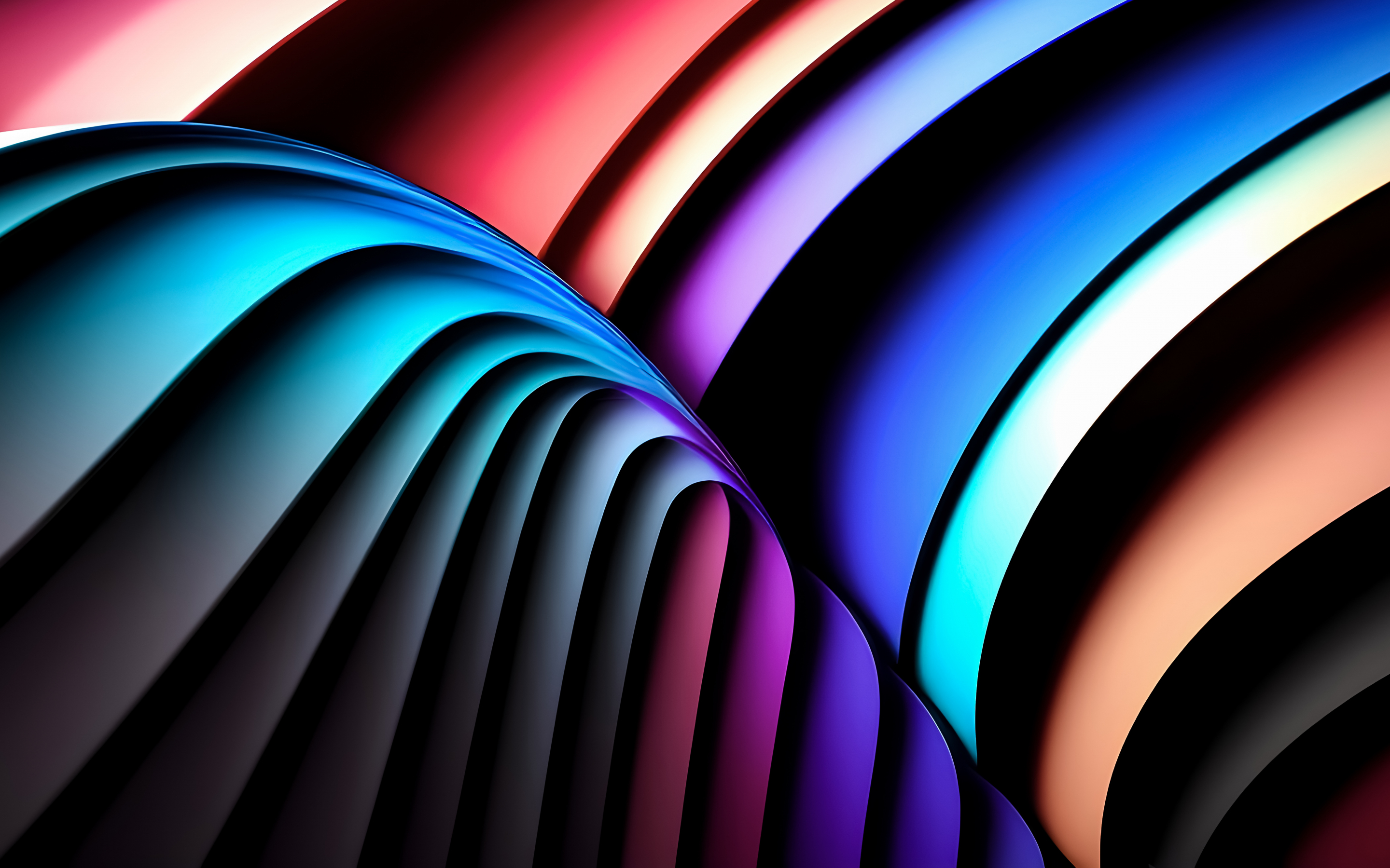 Digital shape, curvy stripes, abstract, 2880x1800 wallpaper