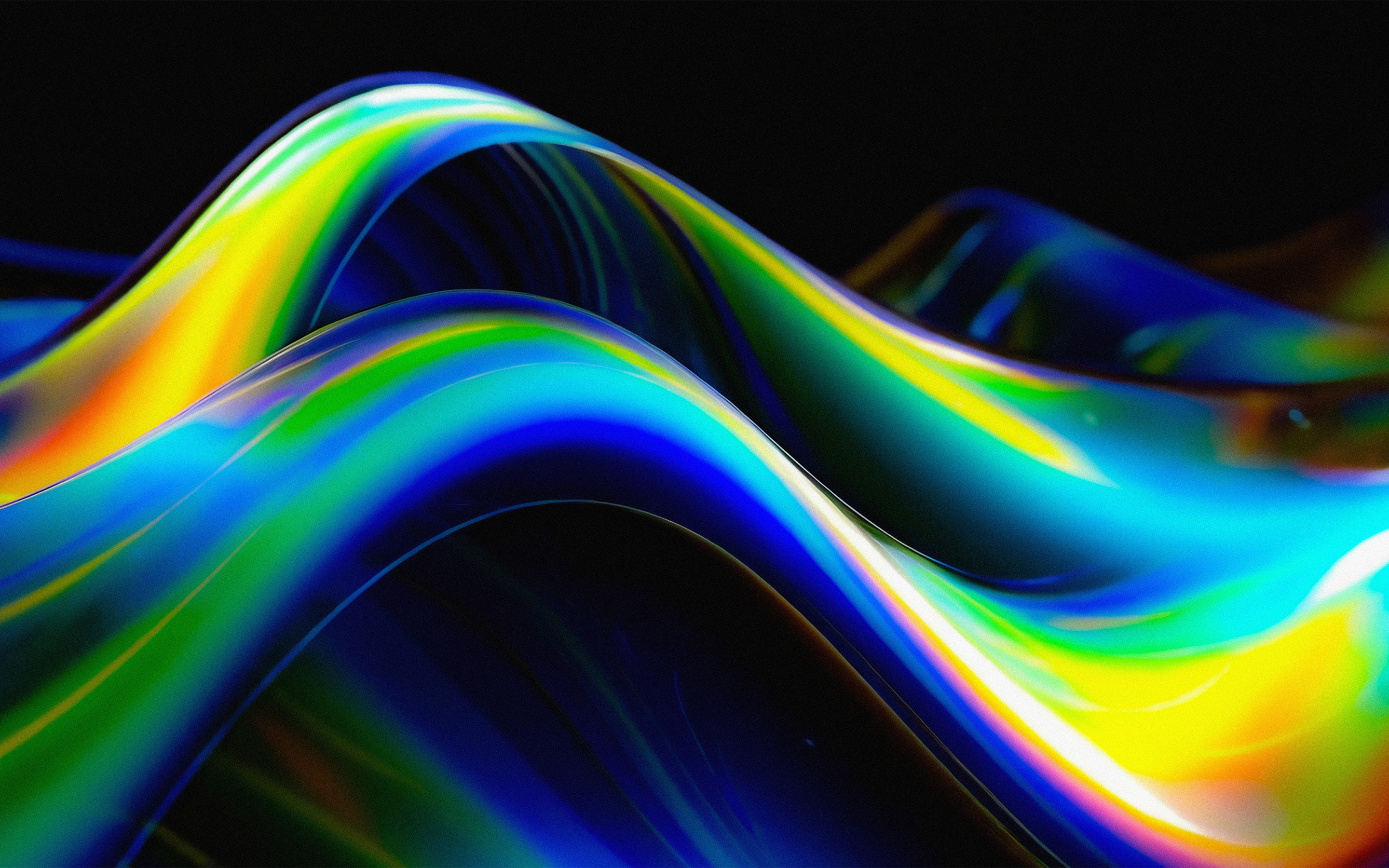 Wavy surface, abstract, colorful pattern, 2880x1800 wallpaper