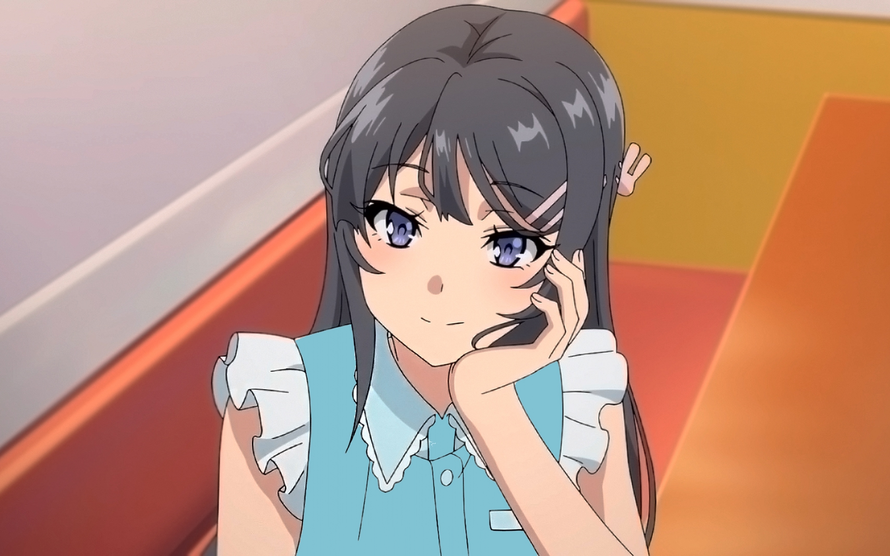 Cute, anime girl, Sakurajima Mai, 2880x1800 wallpaper