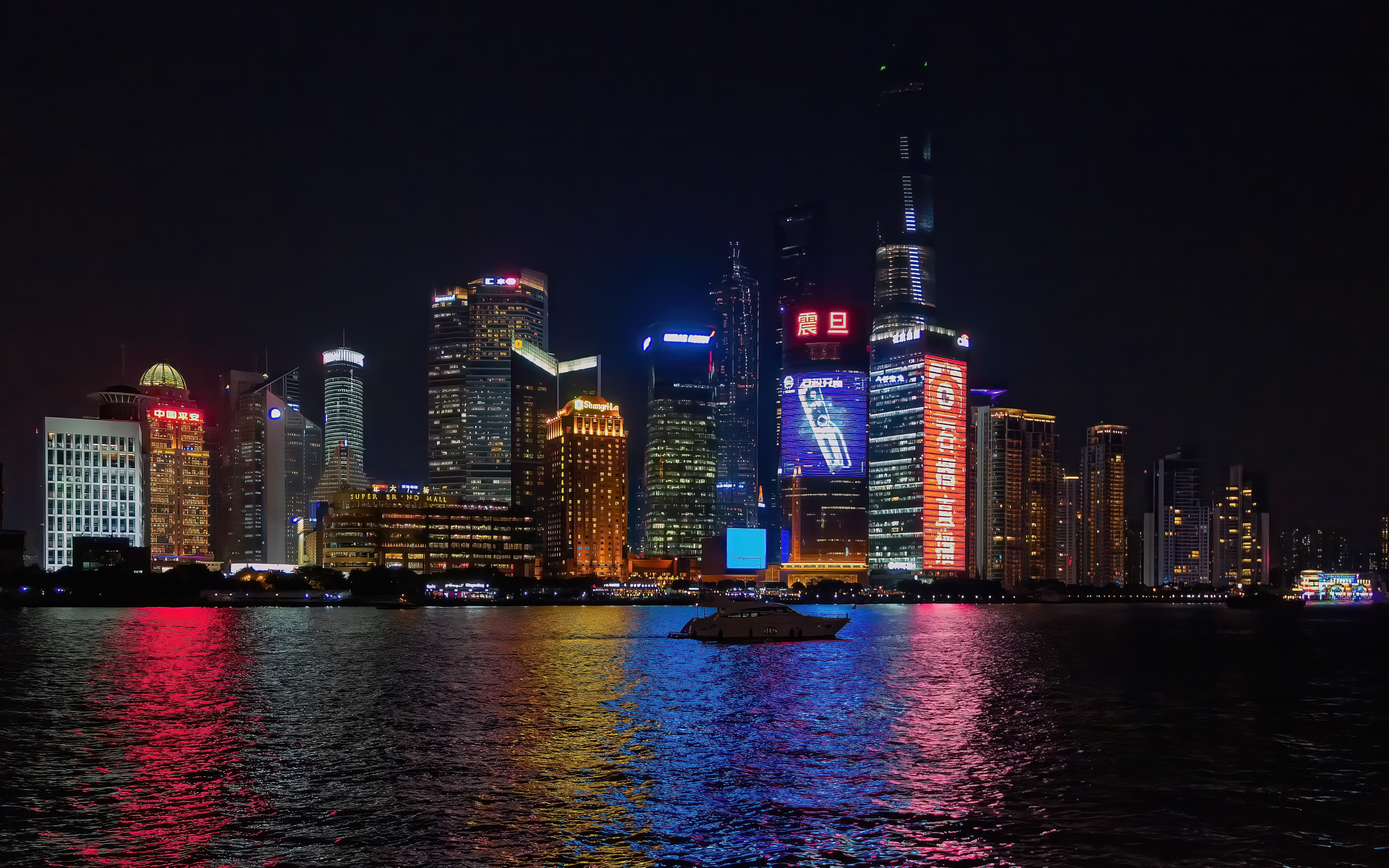Shanghai night, buildings, 2880x1800 wallpaper