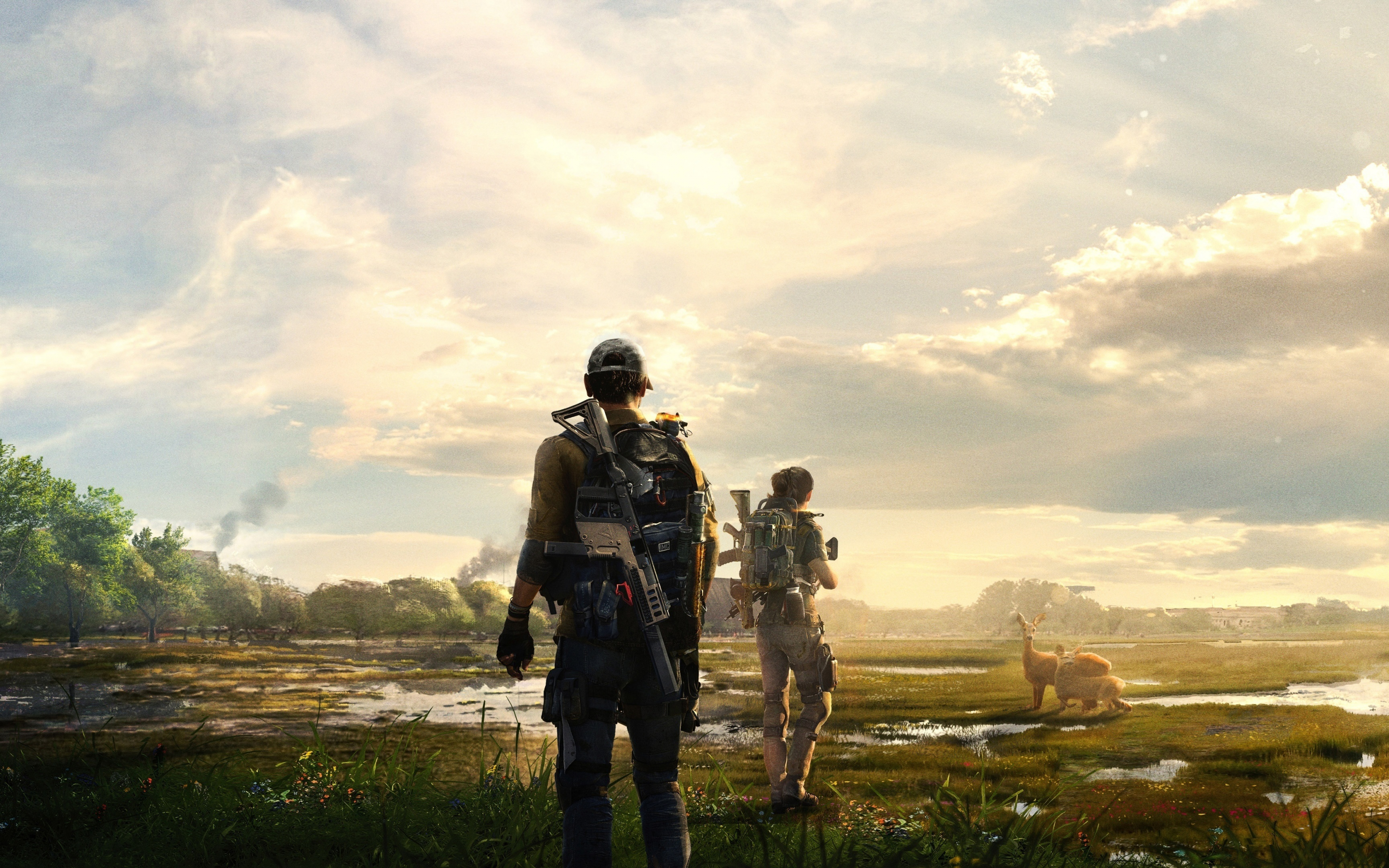 Tom Clancy's The Division 2, video game, landscape, soldiers, 2880x1800 wallpaper