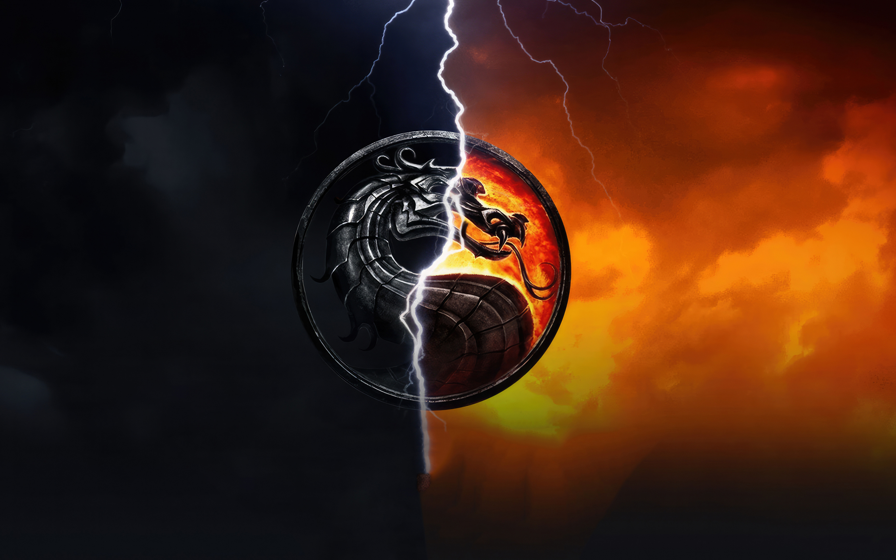Mortal Kombat 1, mobile game logo, dragon, 2880x1800 wallpaper