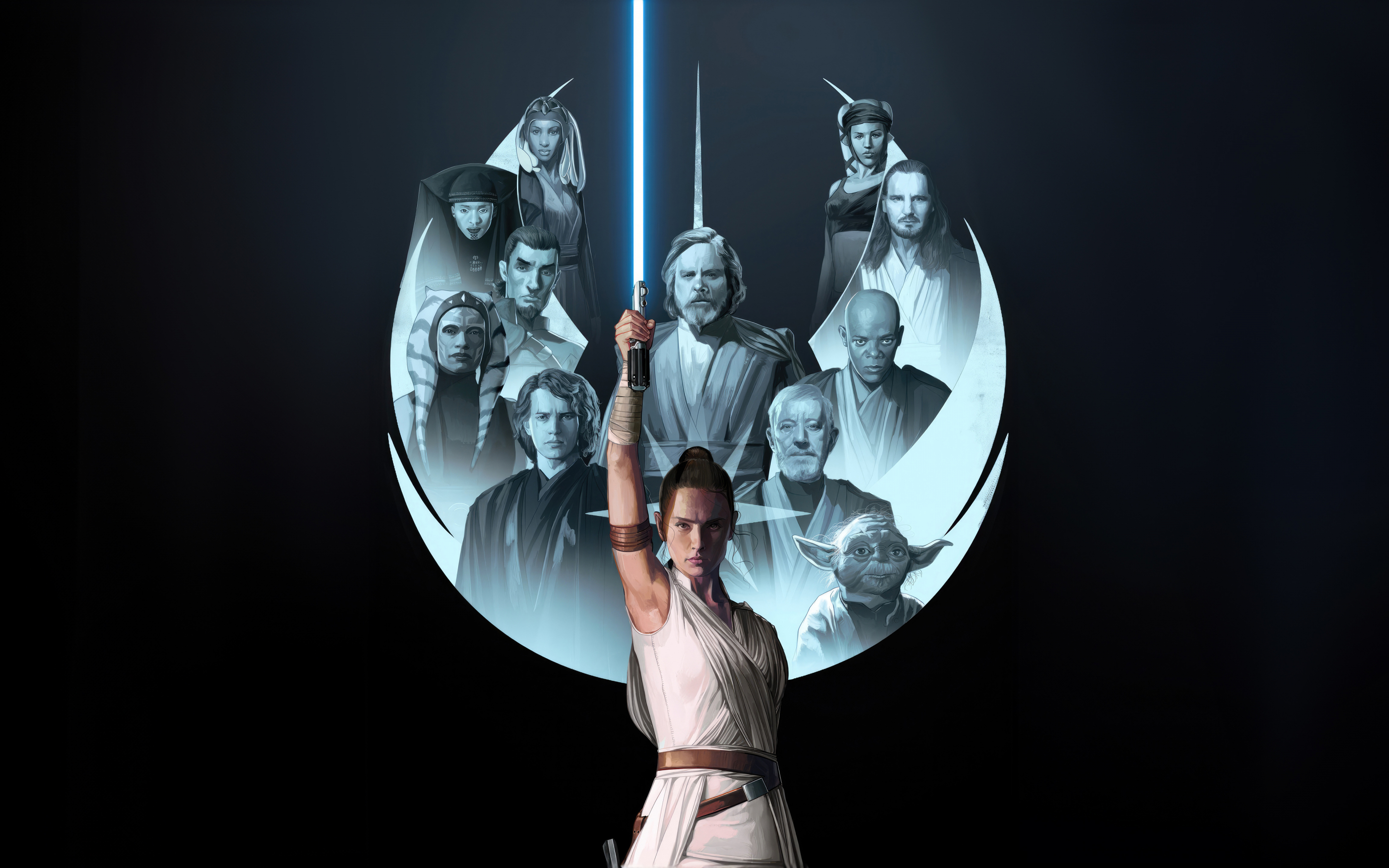 Rey of Star Wars, minimal, 2880x1800 wallpaper