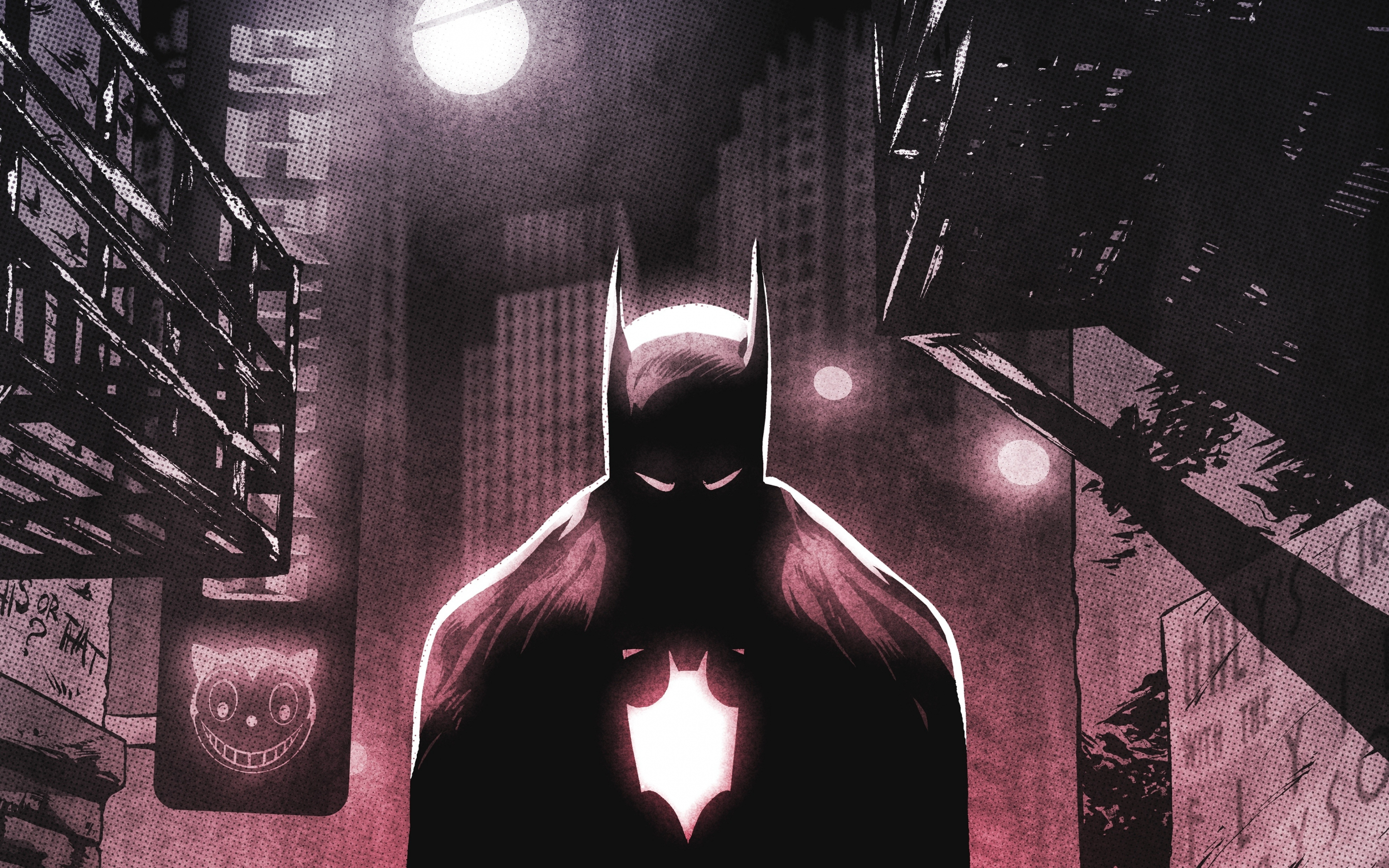 Batman, digital art, dark, 2880x1800 wallpaper