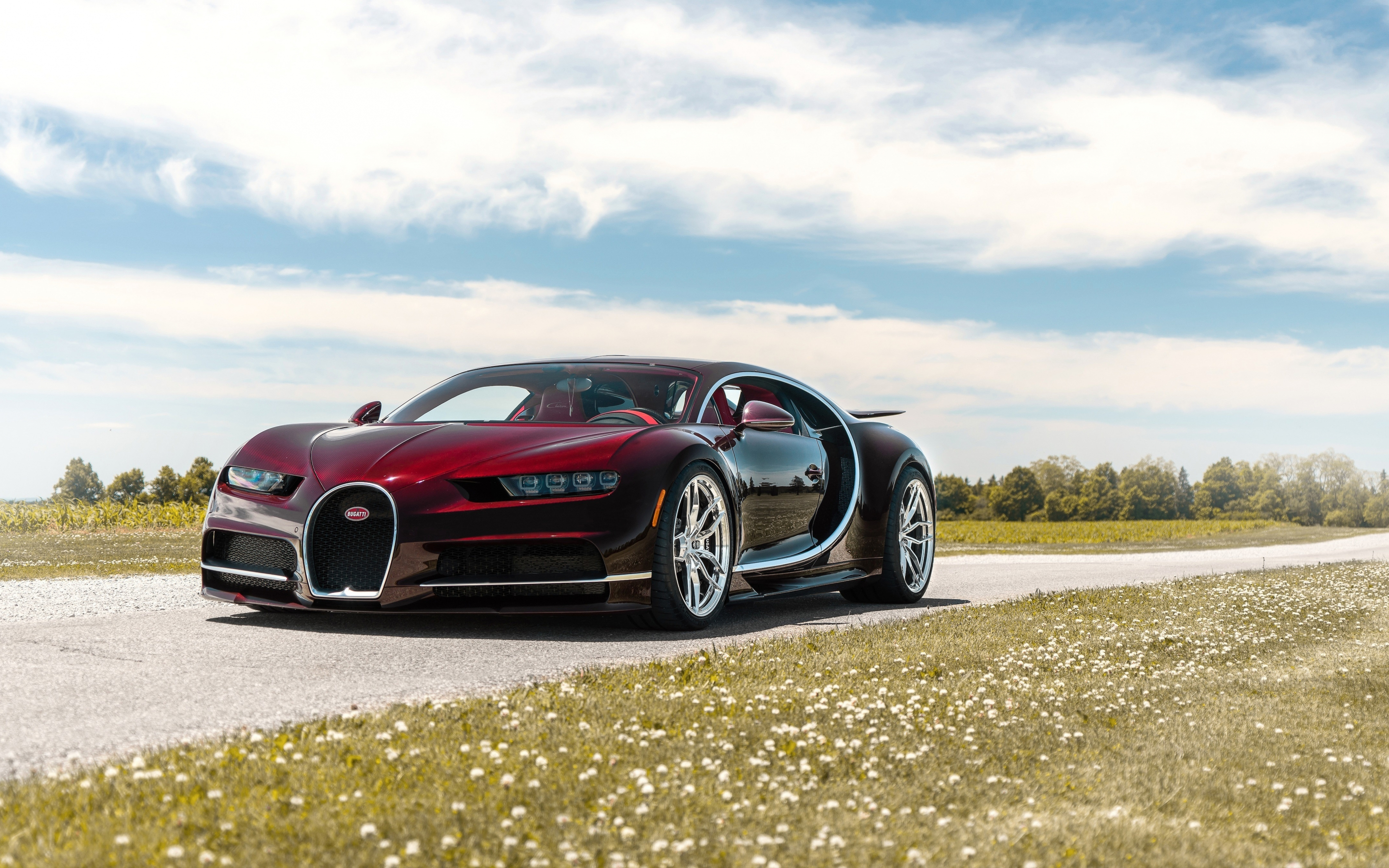 Luxury car, red, Bugatti Chiron, 2880x1800 wallpaper