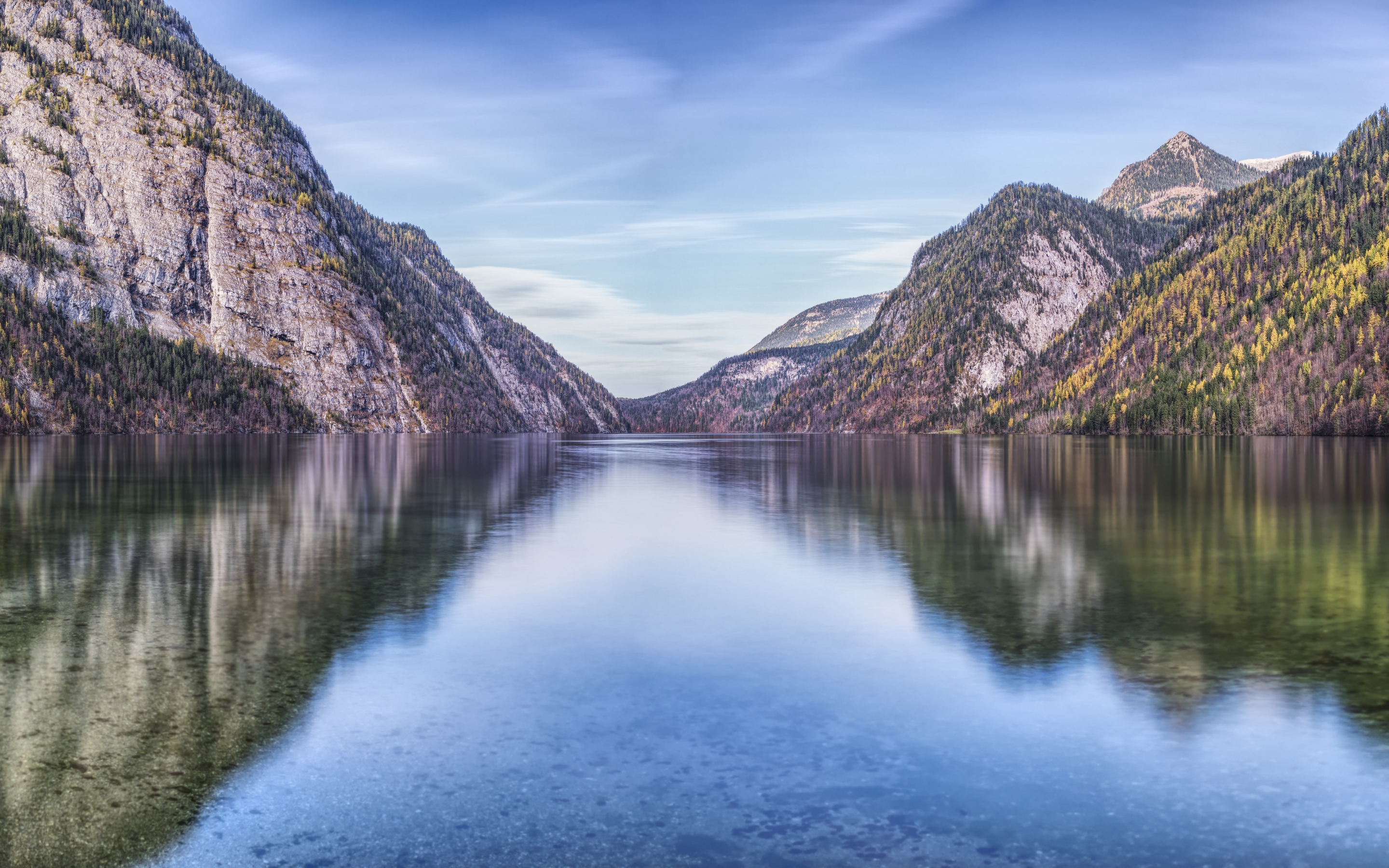 Mountains, lake, reflections, 2880x1800 wallpaper