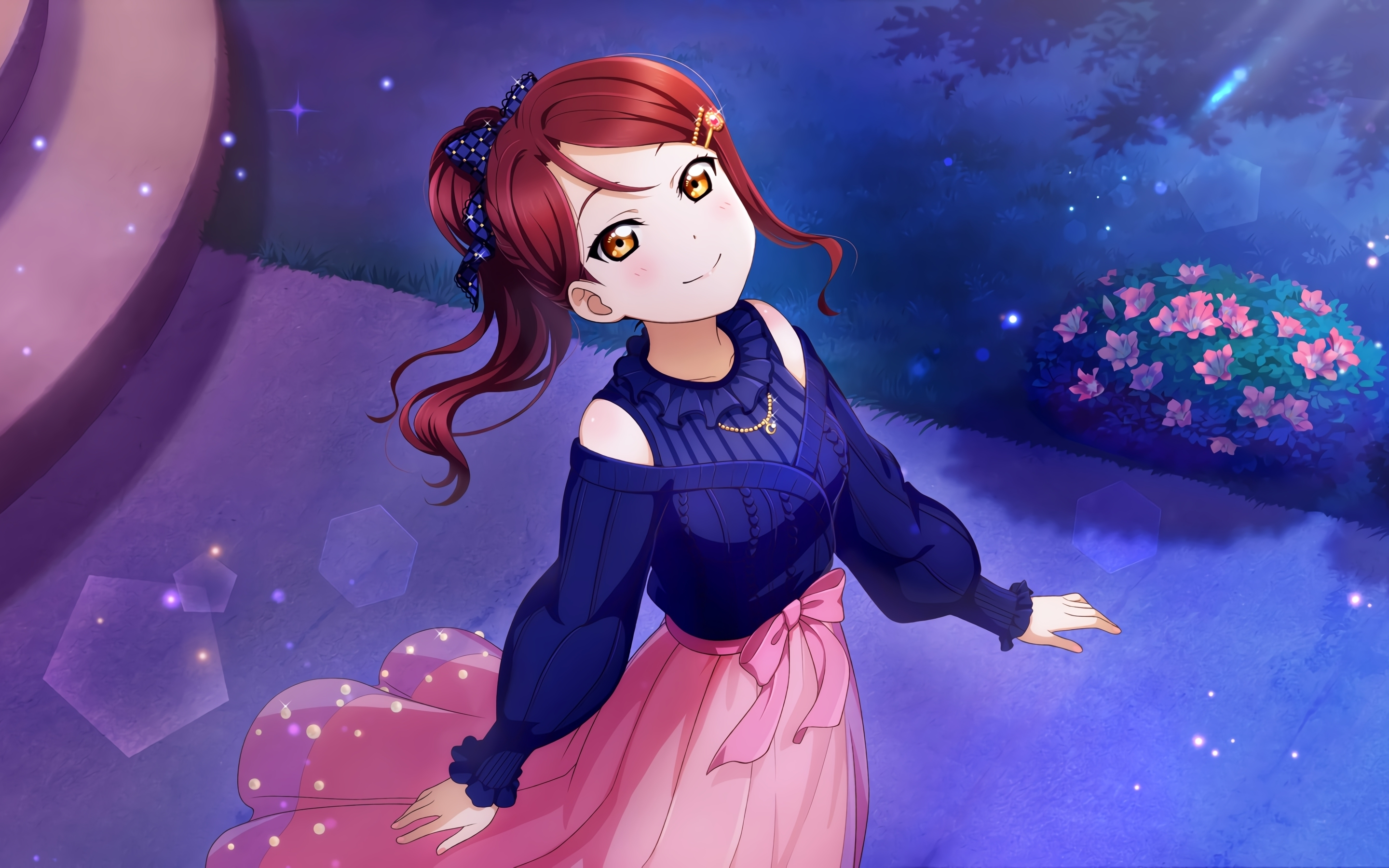 Pretty anime girl, Love Live!, glow in eyes, 2880x1800 wallpaper