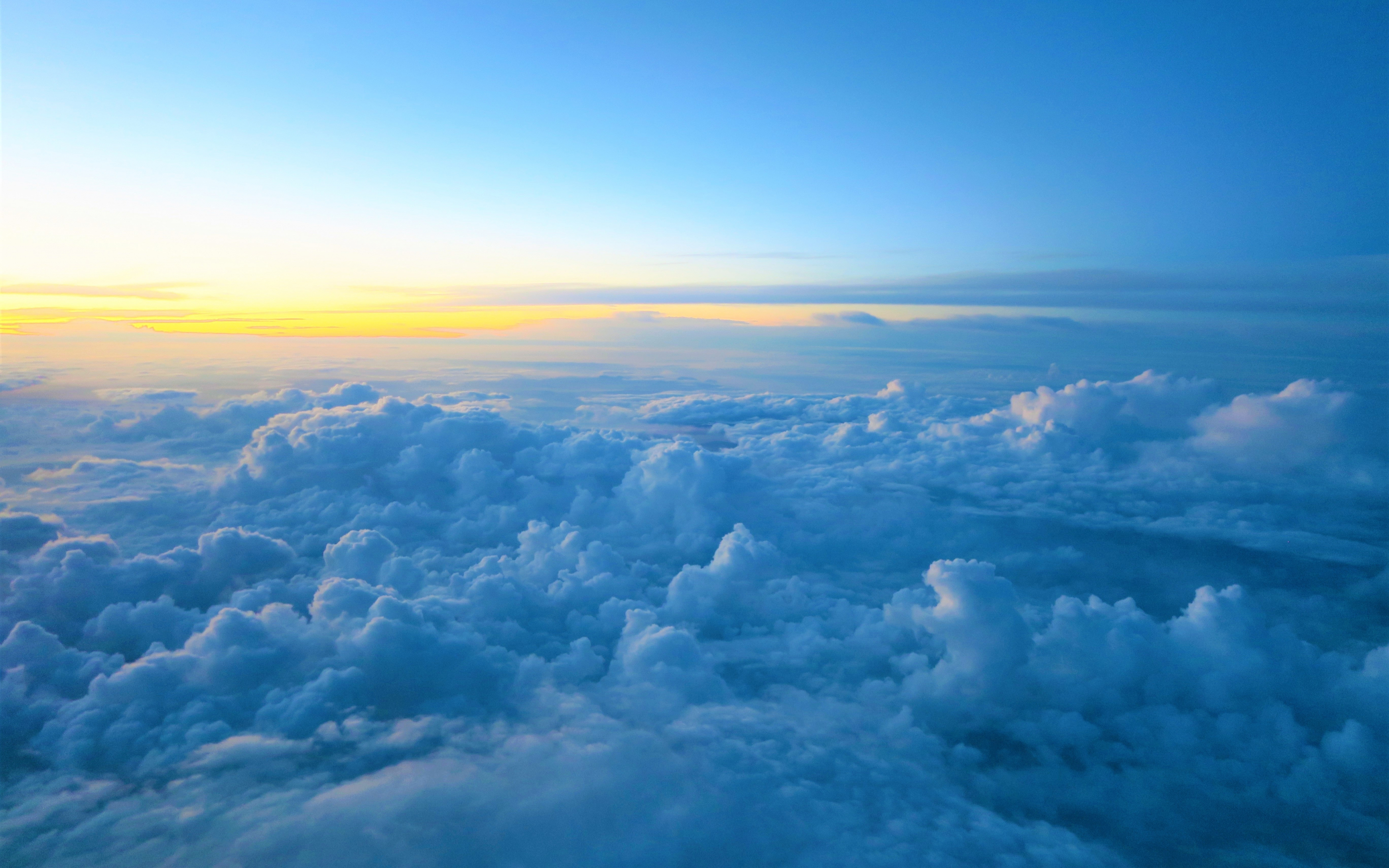 Clouds and sunset, sky, sea of clouds, 2880x1800 wallpaper