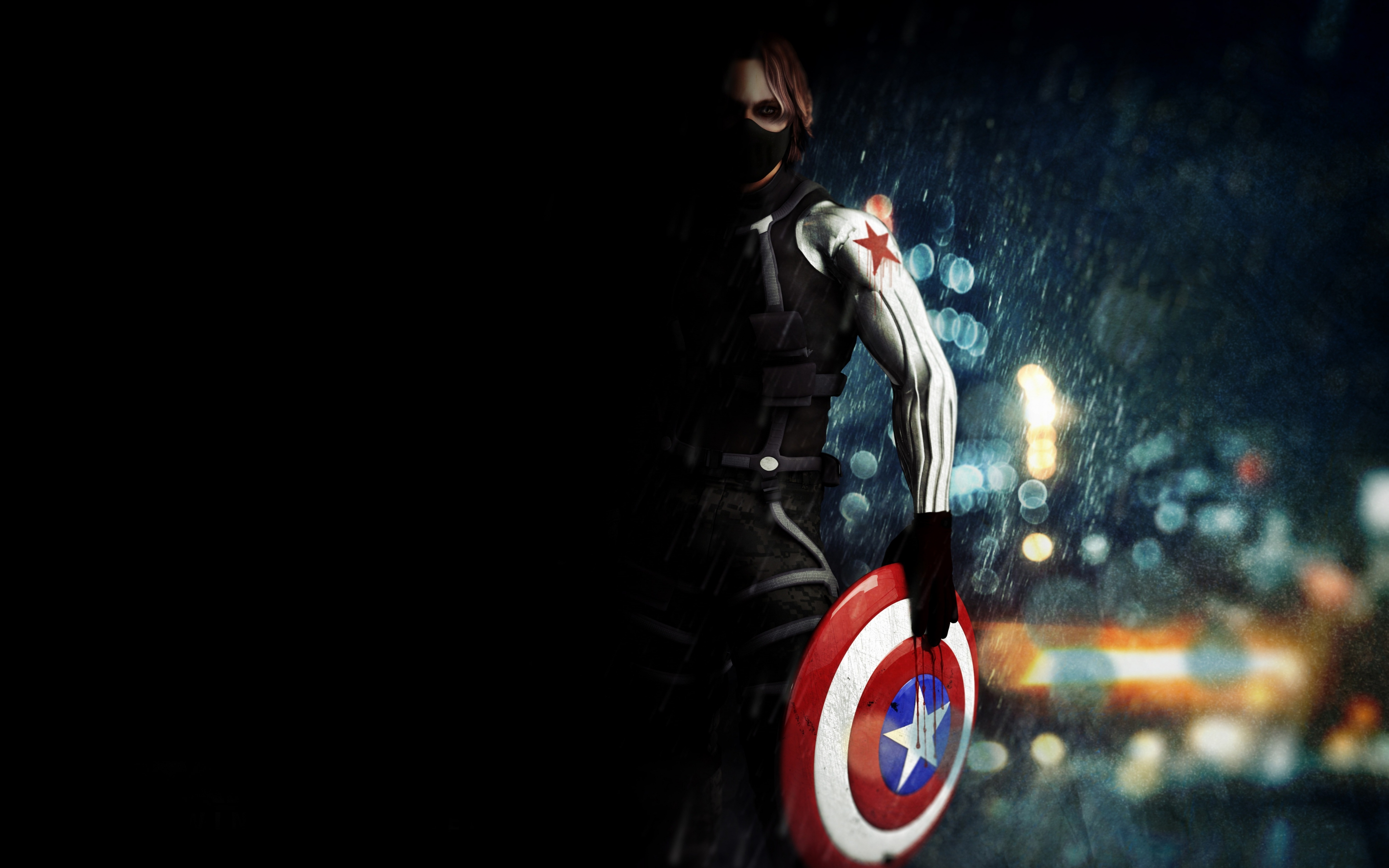 Bucky Barnes, Captain America: The Winter Soldier, movie, artwork, 2880x1800 wallpaper