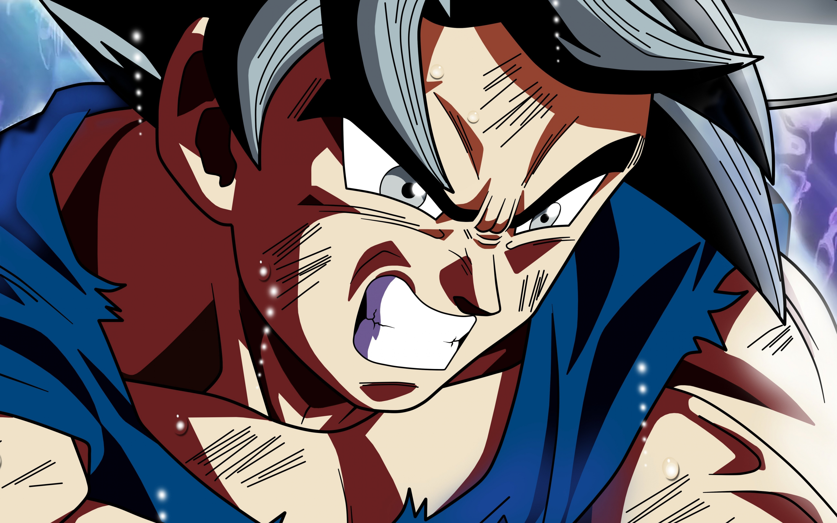 Goku, angry face, anime, dragon ball super, 2880x1800 wallpaper