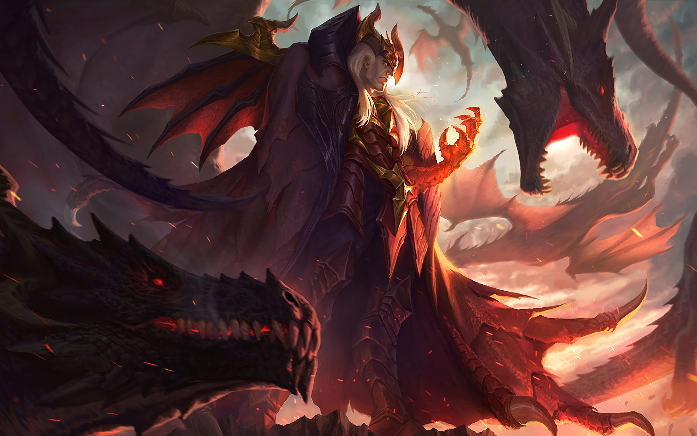 Swain, league of legends, game, dragons, 2880x1800 wallpaper