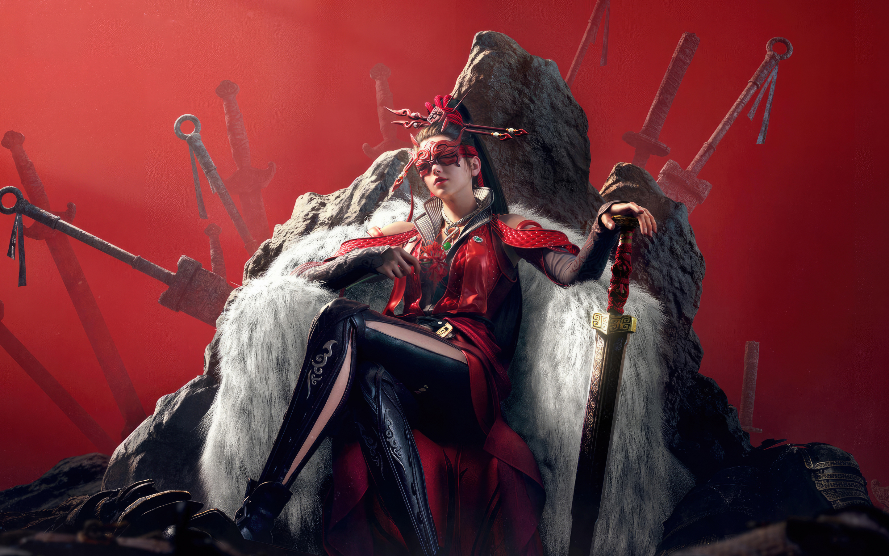 NARAKA: BLADEPOINT, girl with swords, game, 2880x1800 wallpaper
